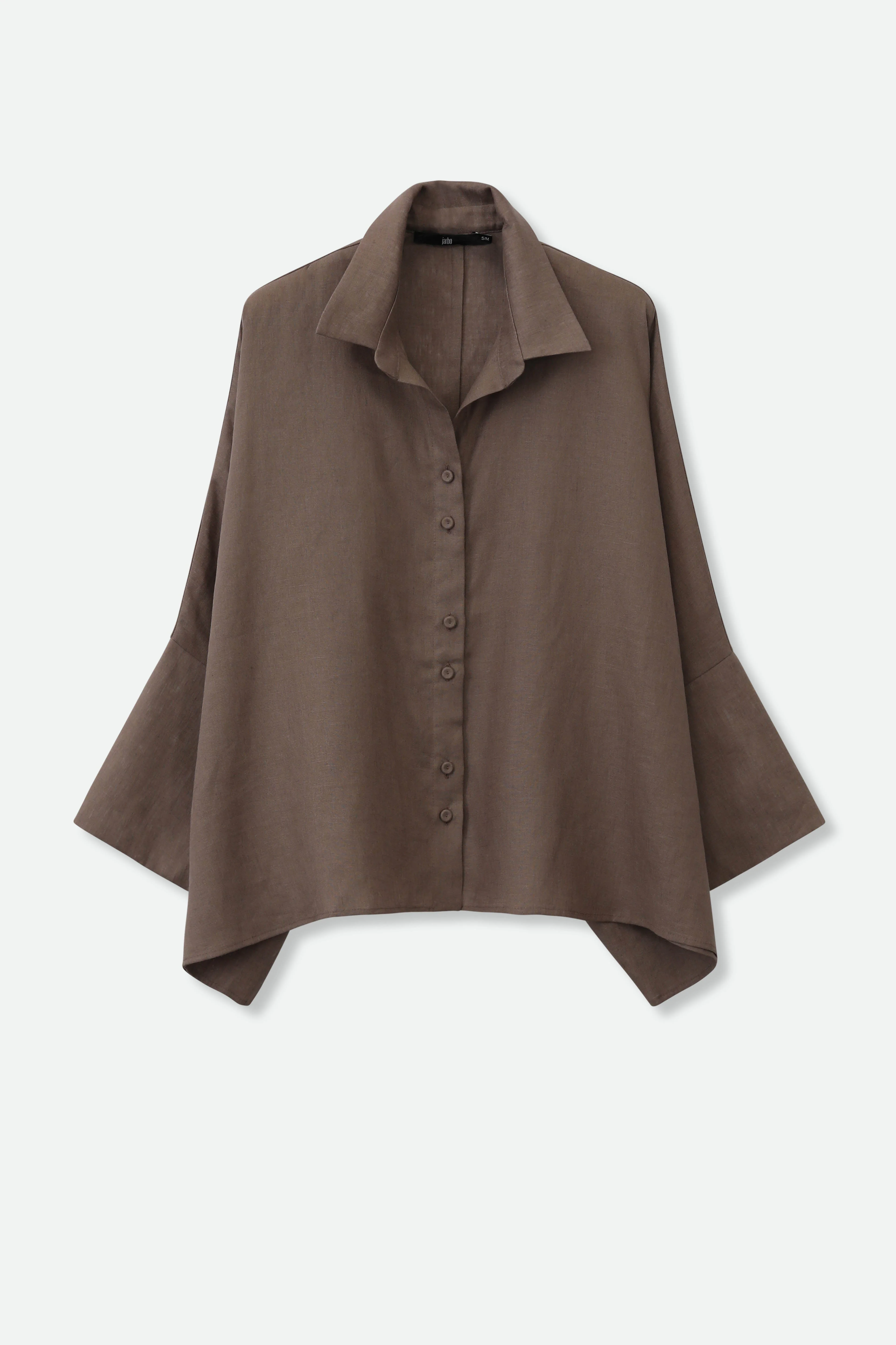 LIMITED EDITION SAIL SHIRT IN ITALIAN LINEN CHATEAU COCOA - Image 2