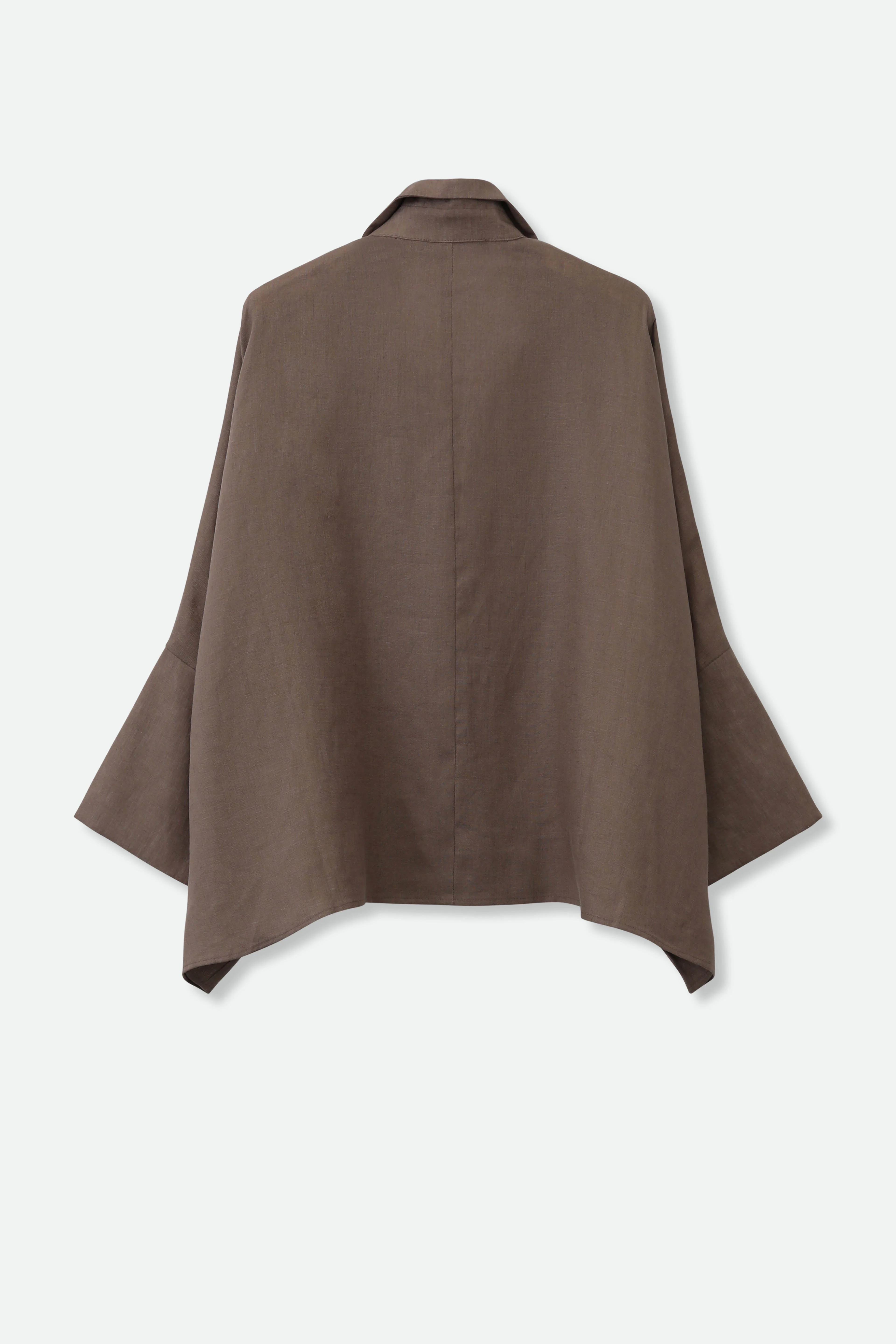 LIMITED EDITION SAIL SHIRT IN ITALIAN LINEN CHATEAU COCOA - Image 3