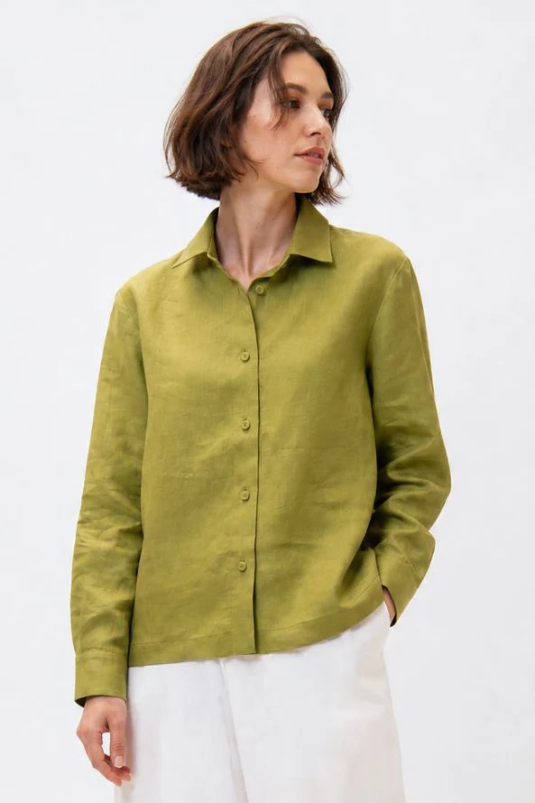 SIGNE BACK PLEATED SHIRT IN ITALIAN LINEN - Image 8