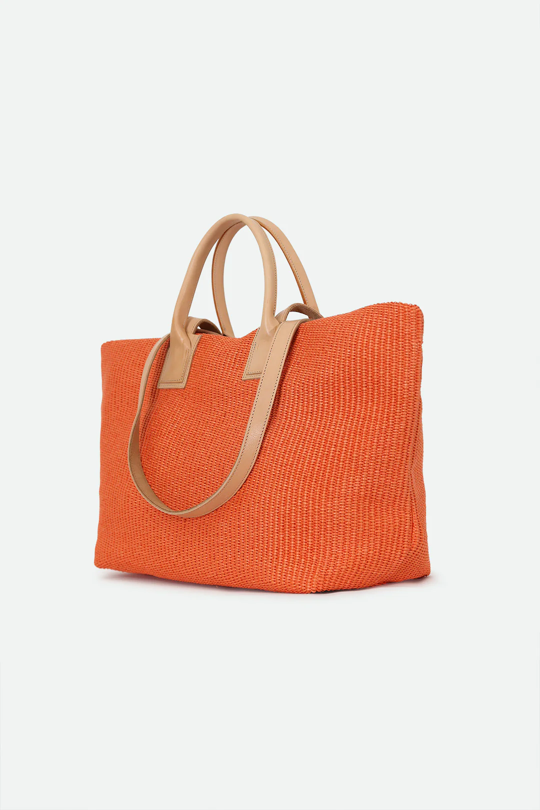 LISBON LARGE ITALIAN TOTE IN TANGERINE - Image 3