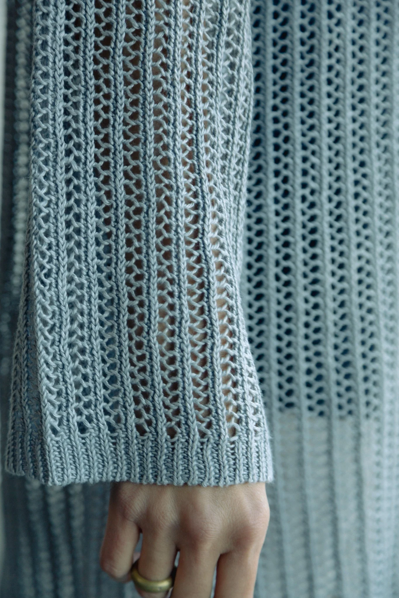 LONG LINE CARDIGAN IN OPEN ITALIAN LINEN KNIT - Image 5