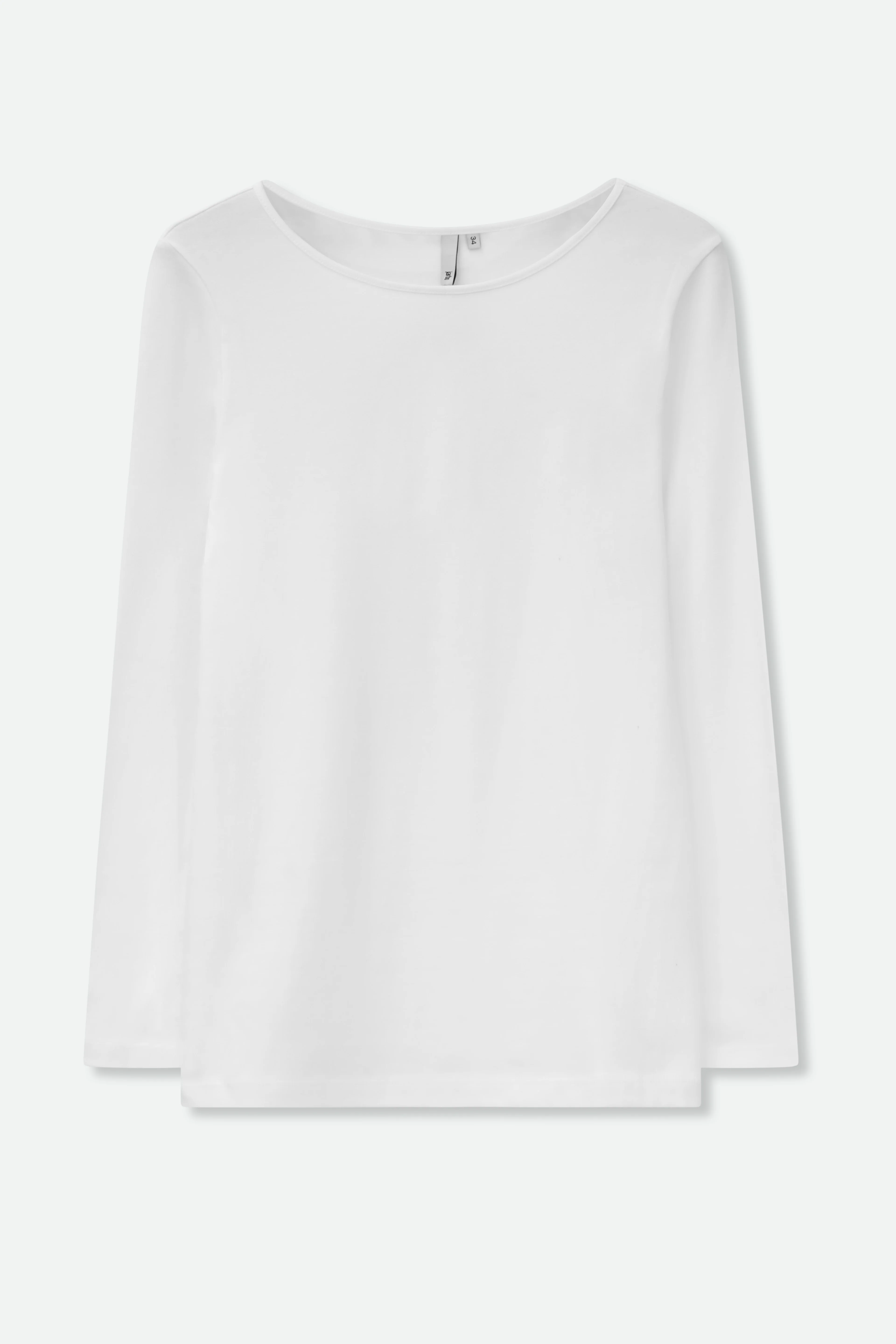 LONG SLEEVE BATEAU NECK IN PIMA COTTON STRETCH