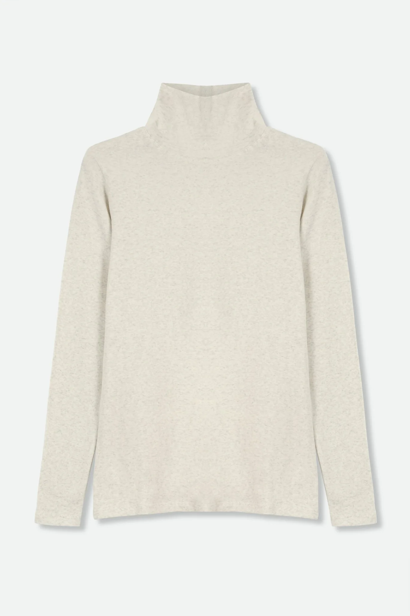 LONG SLEEVE HIGH NECK IN HEATHERED PIMA COTTON STRETCH - Image 3