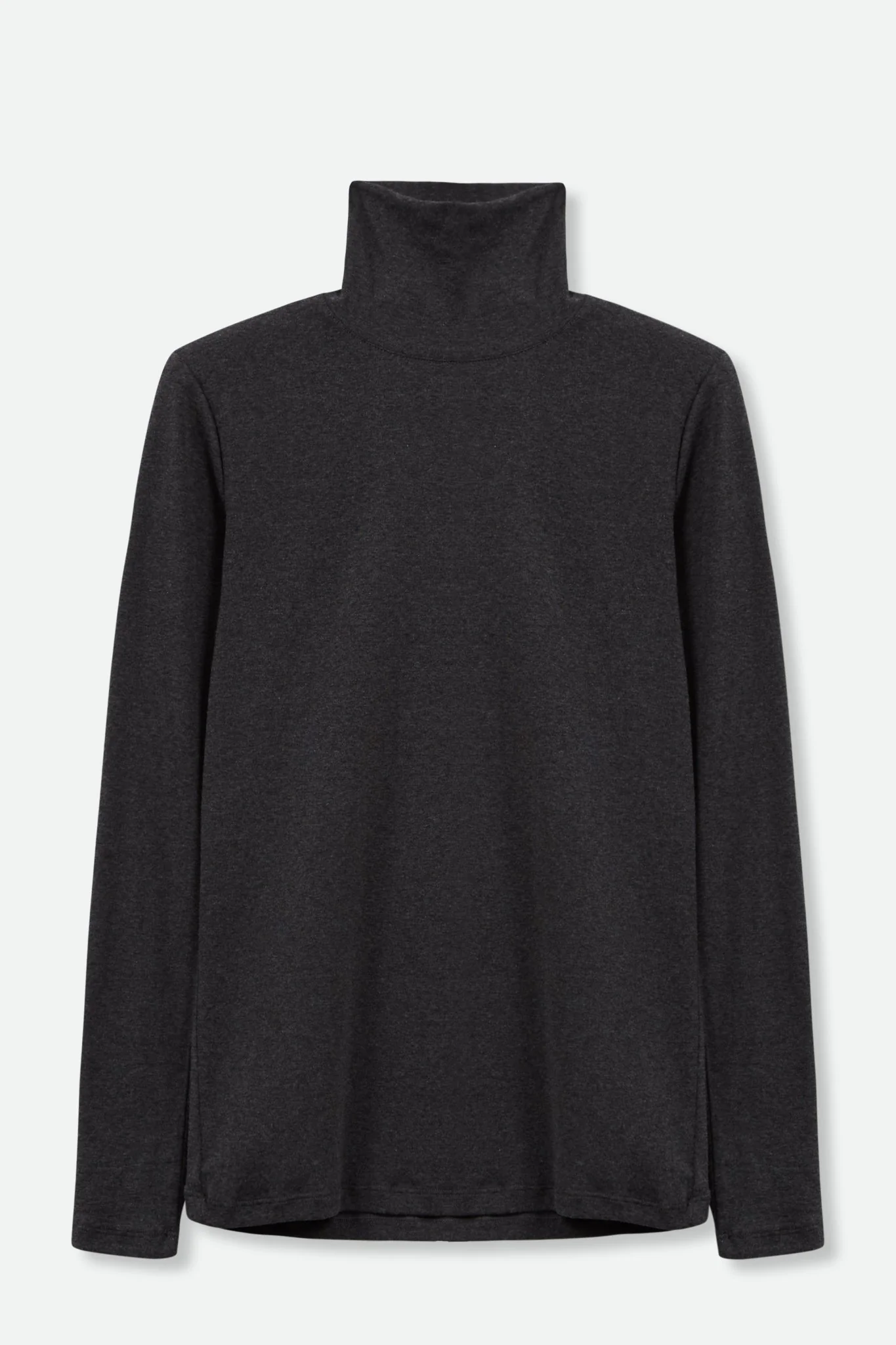 LONG SLEEVE HIGH NECK IN HEATHERED PIMA COTTON STRETCH - Image 4