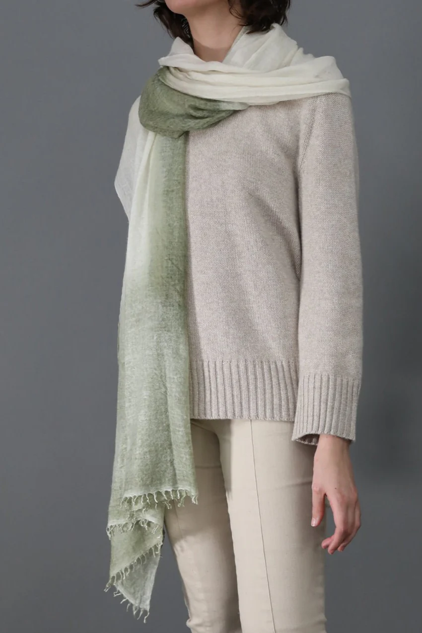 MORNING FIELDS SCARF IN HAND DYED CASHMERE - Image 3