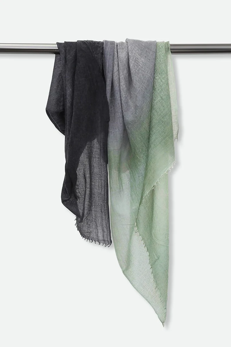 CHARCOAL FERN SCARF IN HAND DYED CASHMERE