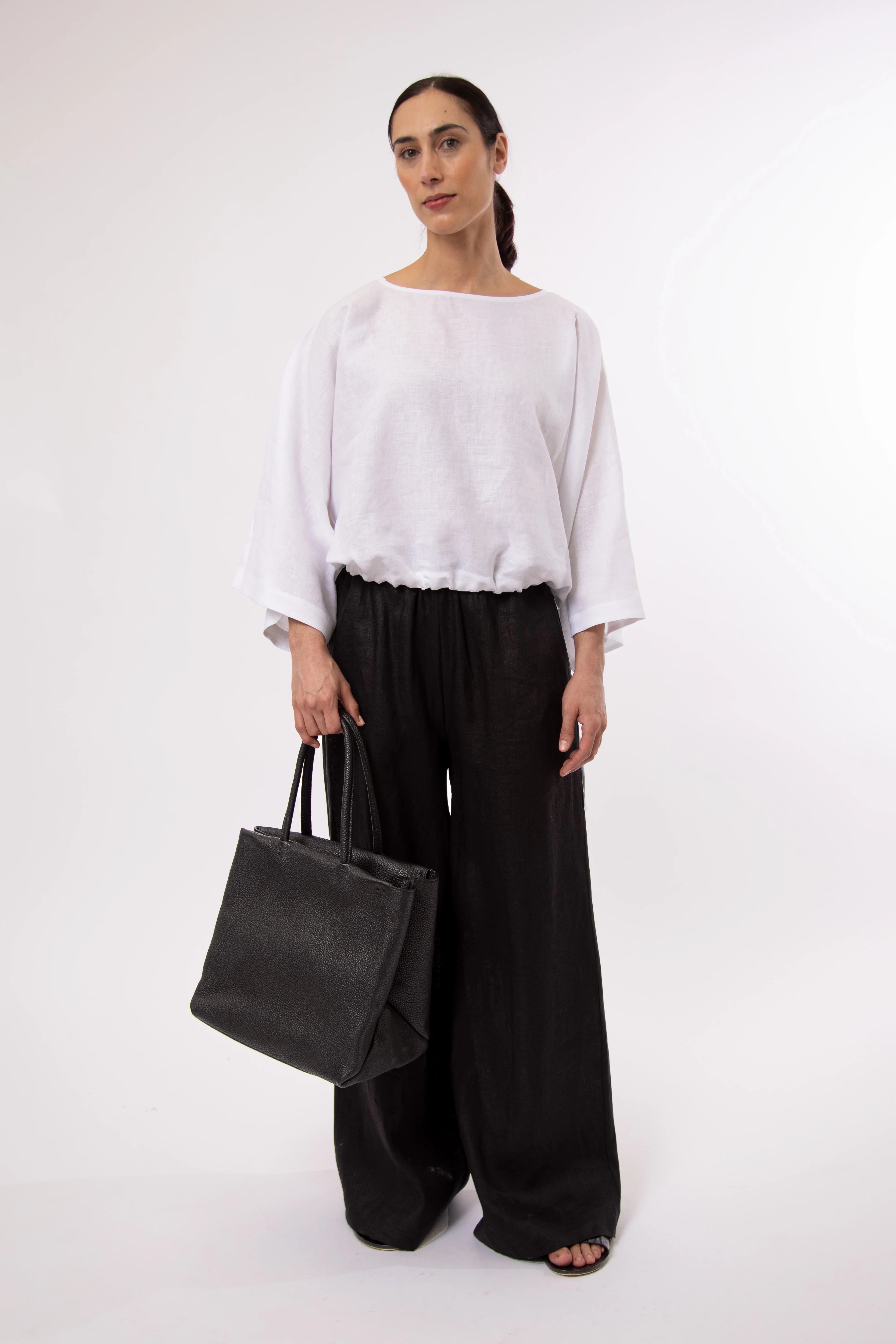 MARCEL HANDBAG IN ITALIAN LEATHER BLACK - Image 4