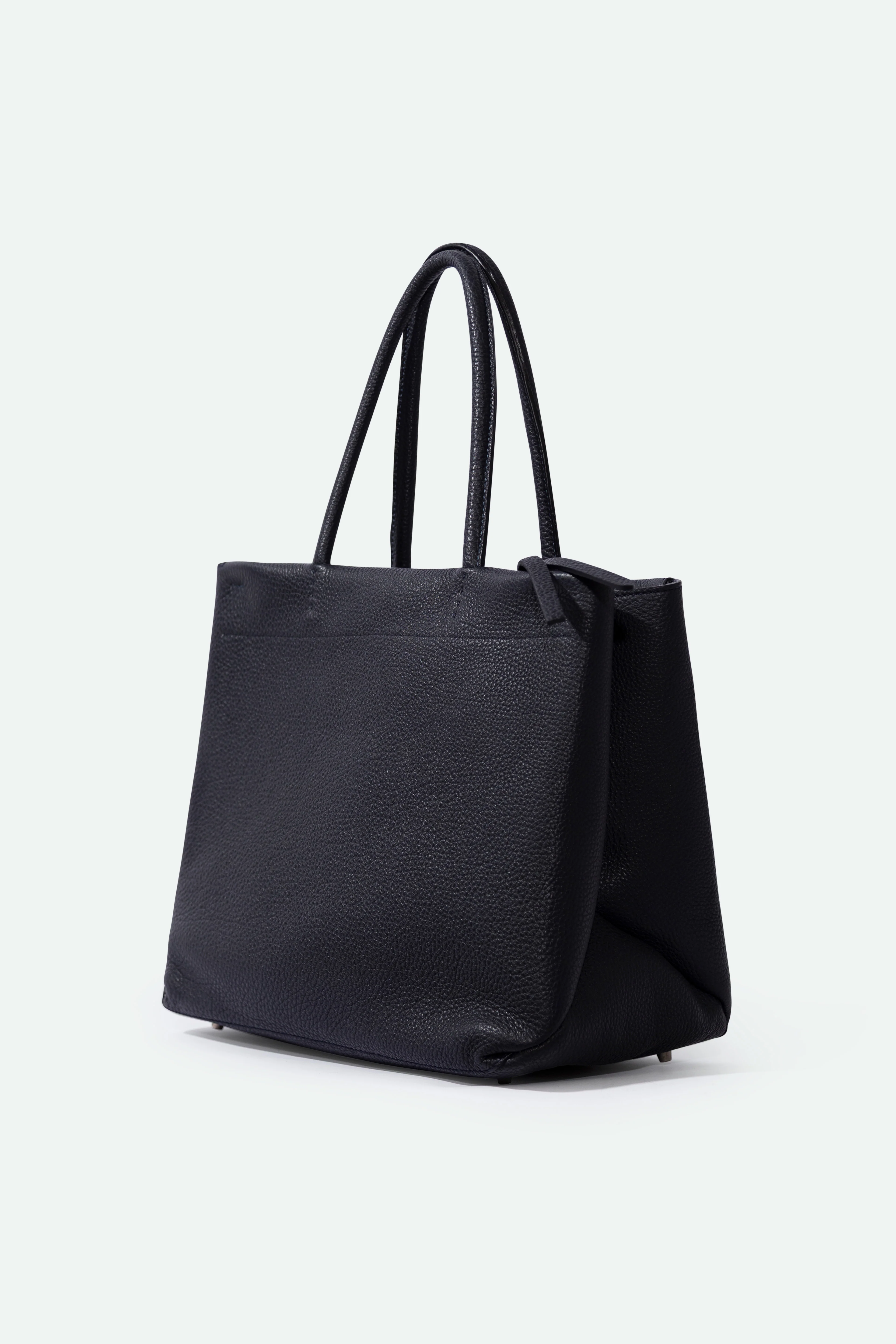 MARCEL HANDBAG IN ITALIAN LEATHER NAVY - Image 3
