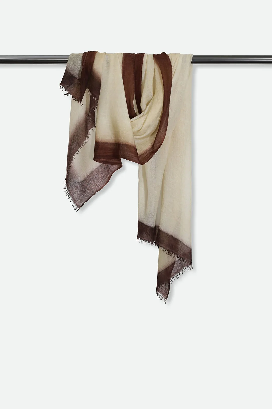 WHEAT BORDER SCARF IN HAND DYED CASHMERE - Image 3