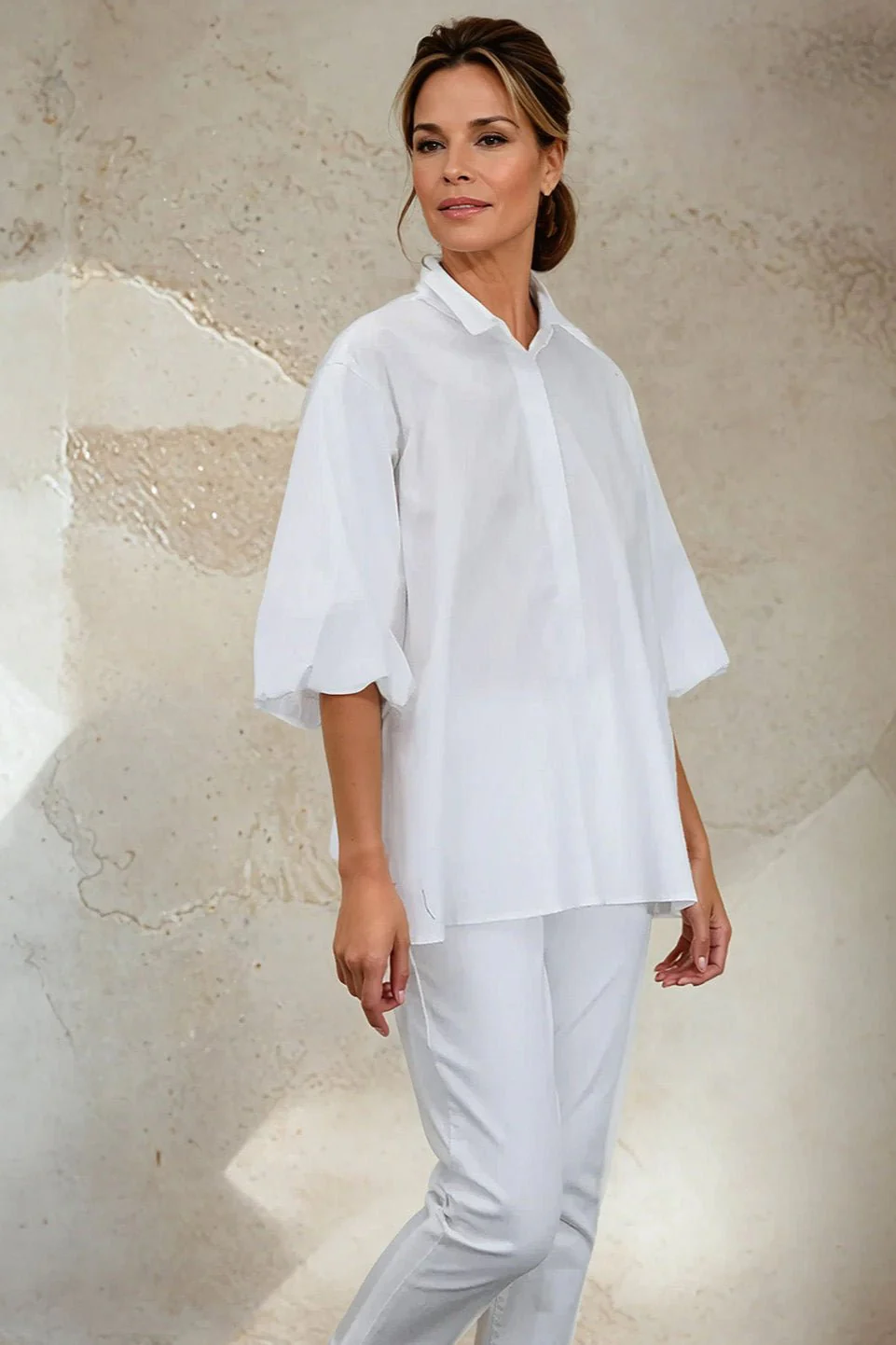 MIA SHIRT IN ITALIAN COTTON WHITE - Image 2