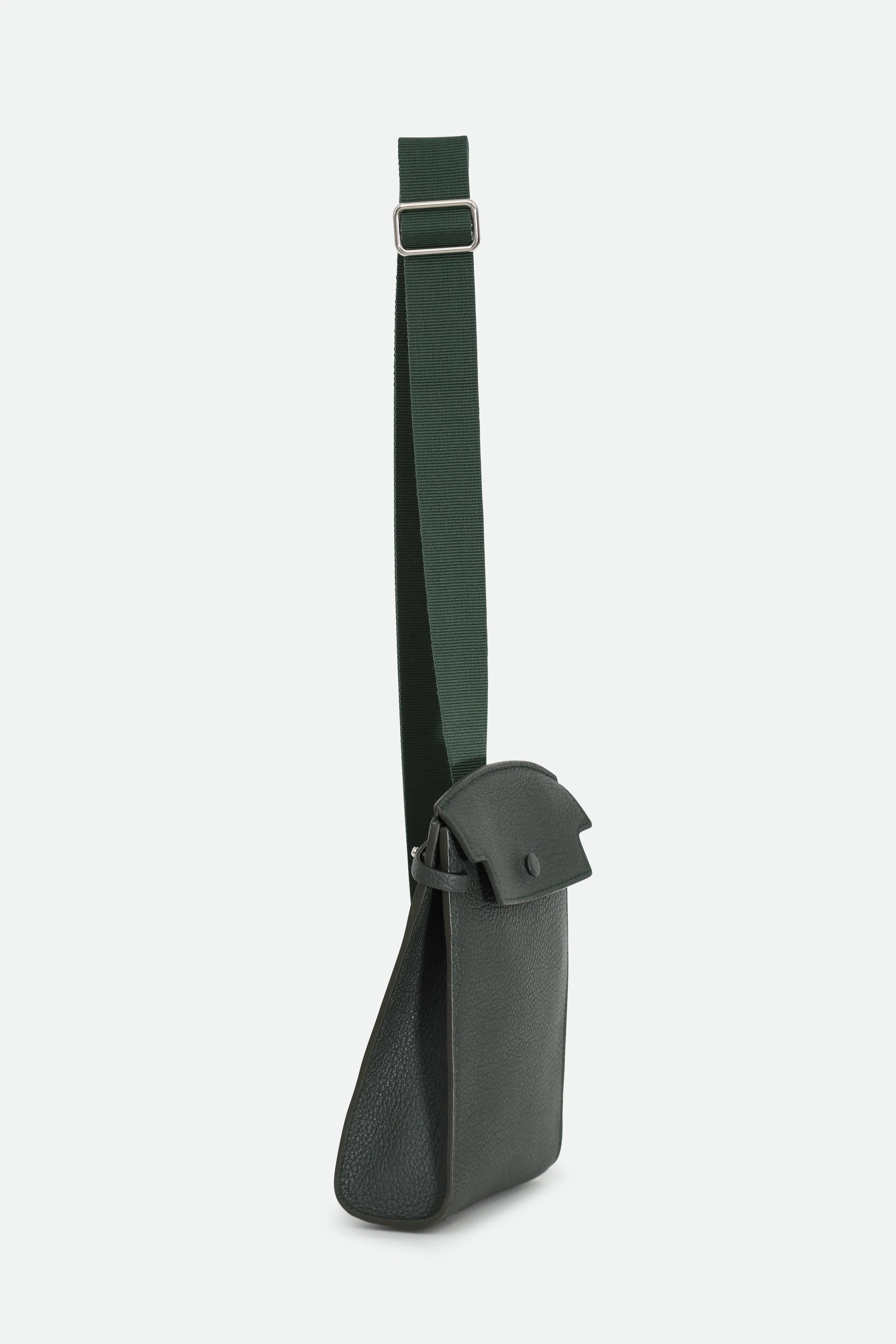 MONZA ITALIAN LEATHER CROSSBODY BAG FOREST - Image 3