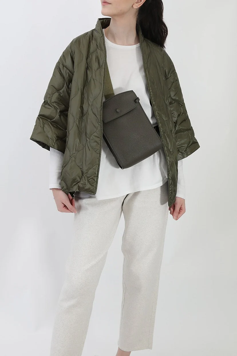 MONZA ITALIAN LEATHER CROSSBODY OLIVE - Image 3