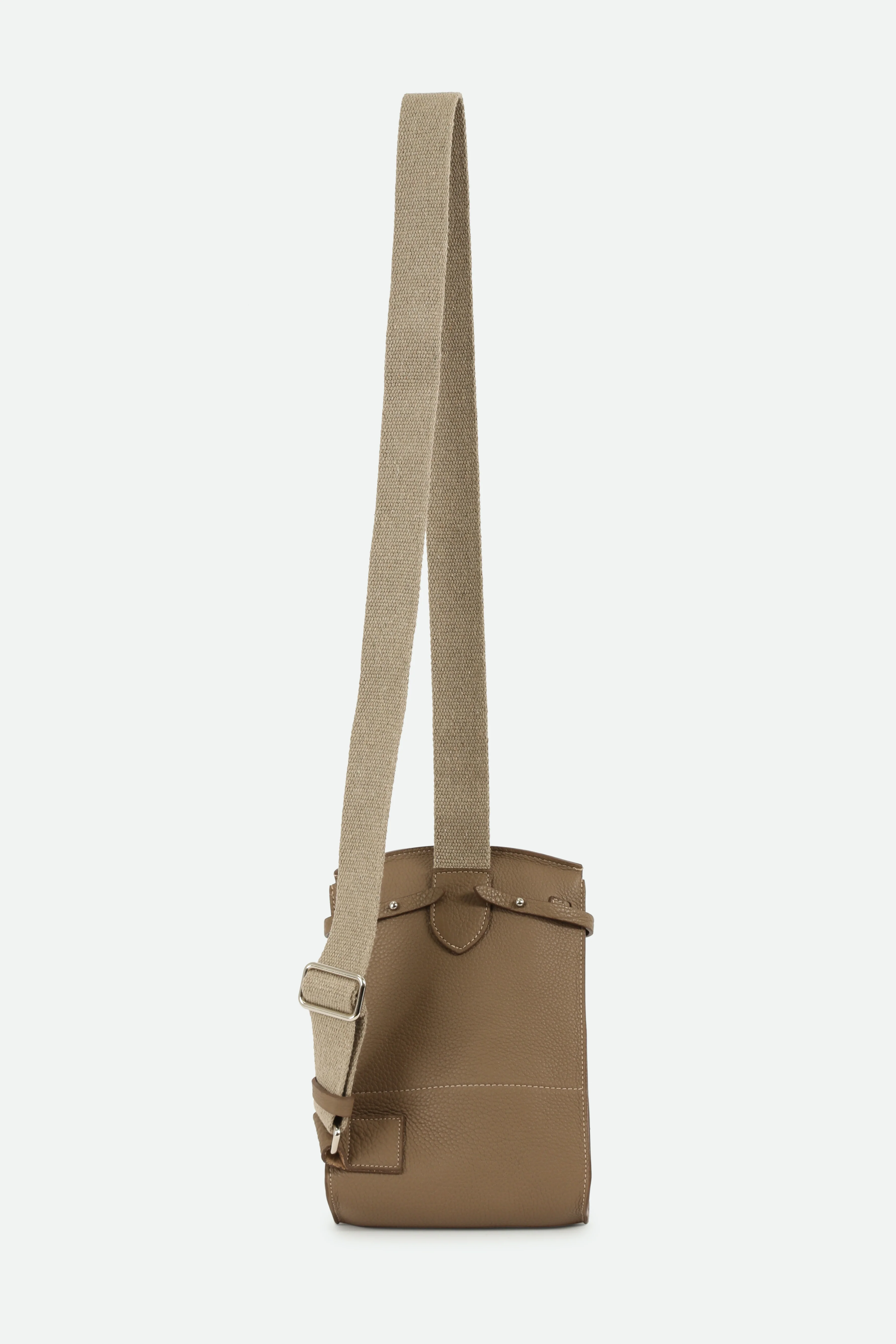 MONZA ITALIAN LEATHER CROSSBODY TAUPE - Image 3