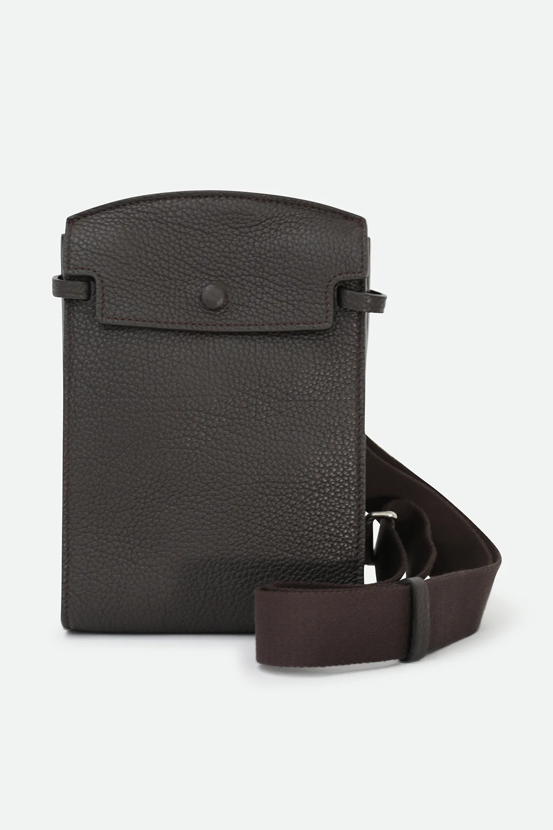 MONZA ITALIAN LEATHER CROSSBODY IN DARK CHOCOLATE BROWN - Image 2