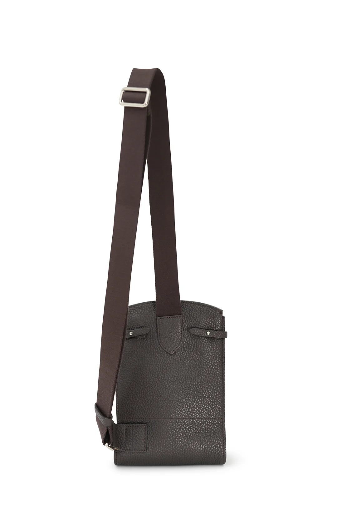 MONZA ITALIAN LEATHER CROSSBODY IN DARK CHOCOLATE BROWN - Image 3