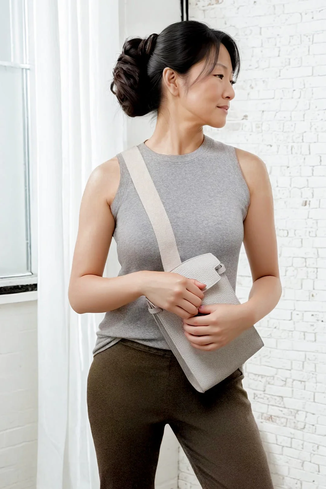 MUSCLE TANK IN HEATHERED PIMA COTTON STRETCH - Image 4