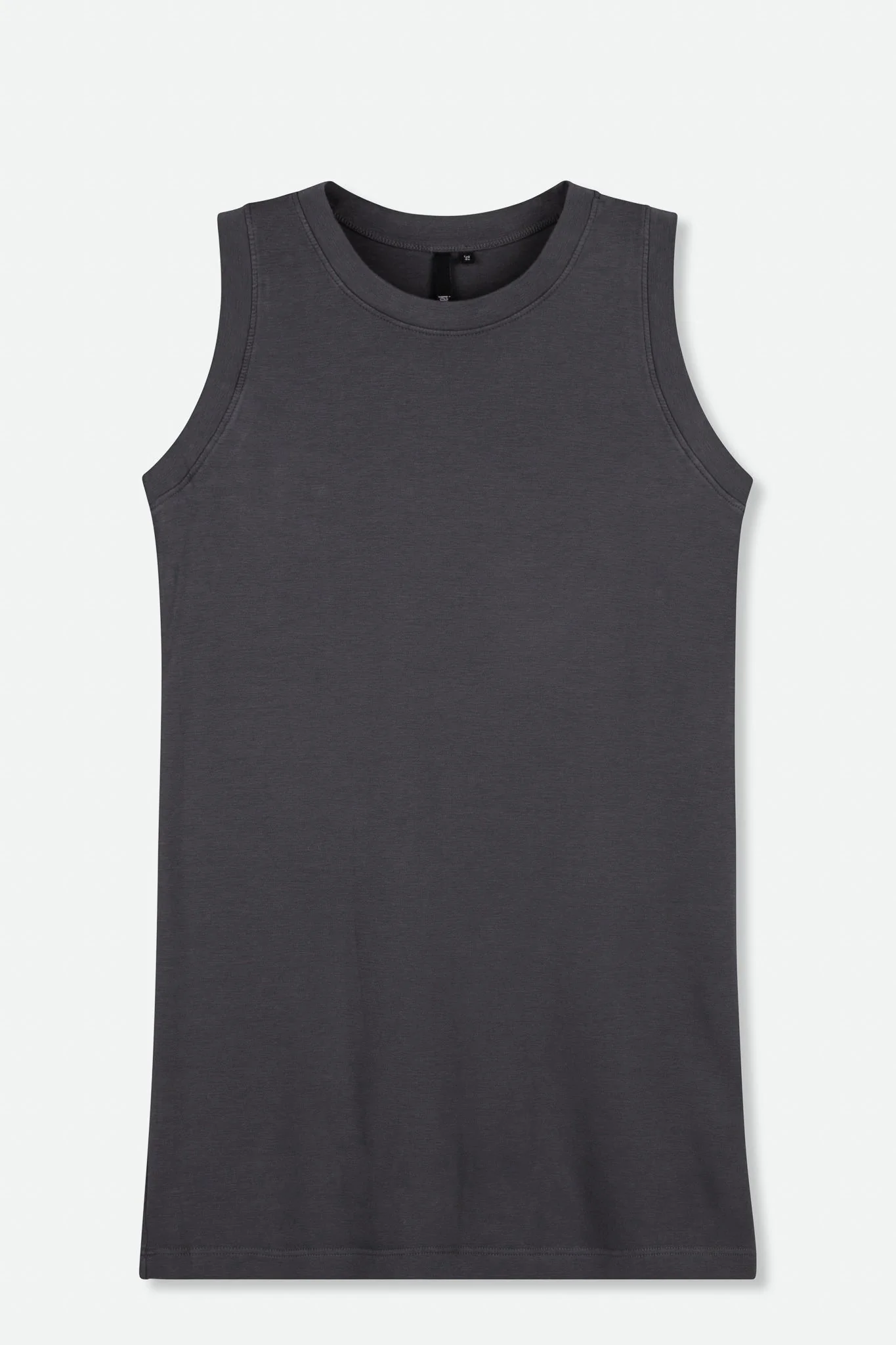 MUSCLE TANK HIGH HIP LENGTH IN PIMA COTTON LIMITED EDITION CINDER GREY