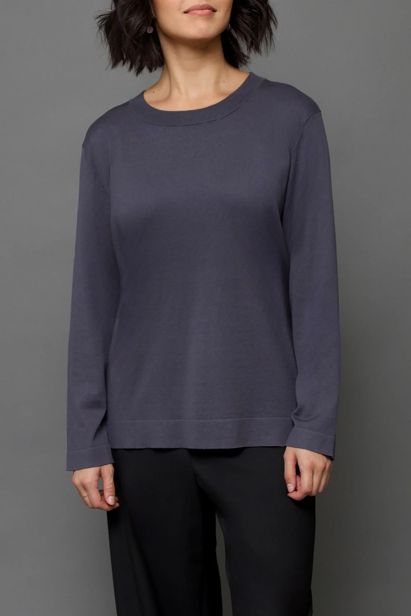 NICO LONG SLEEVE CREW IN FINE GAUGE ITALIAN SILK COTTON - Image 6
