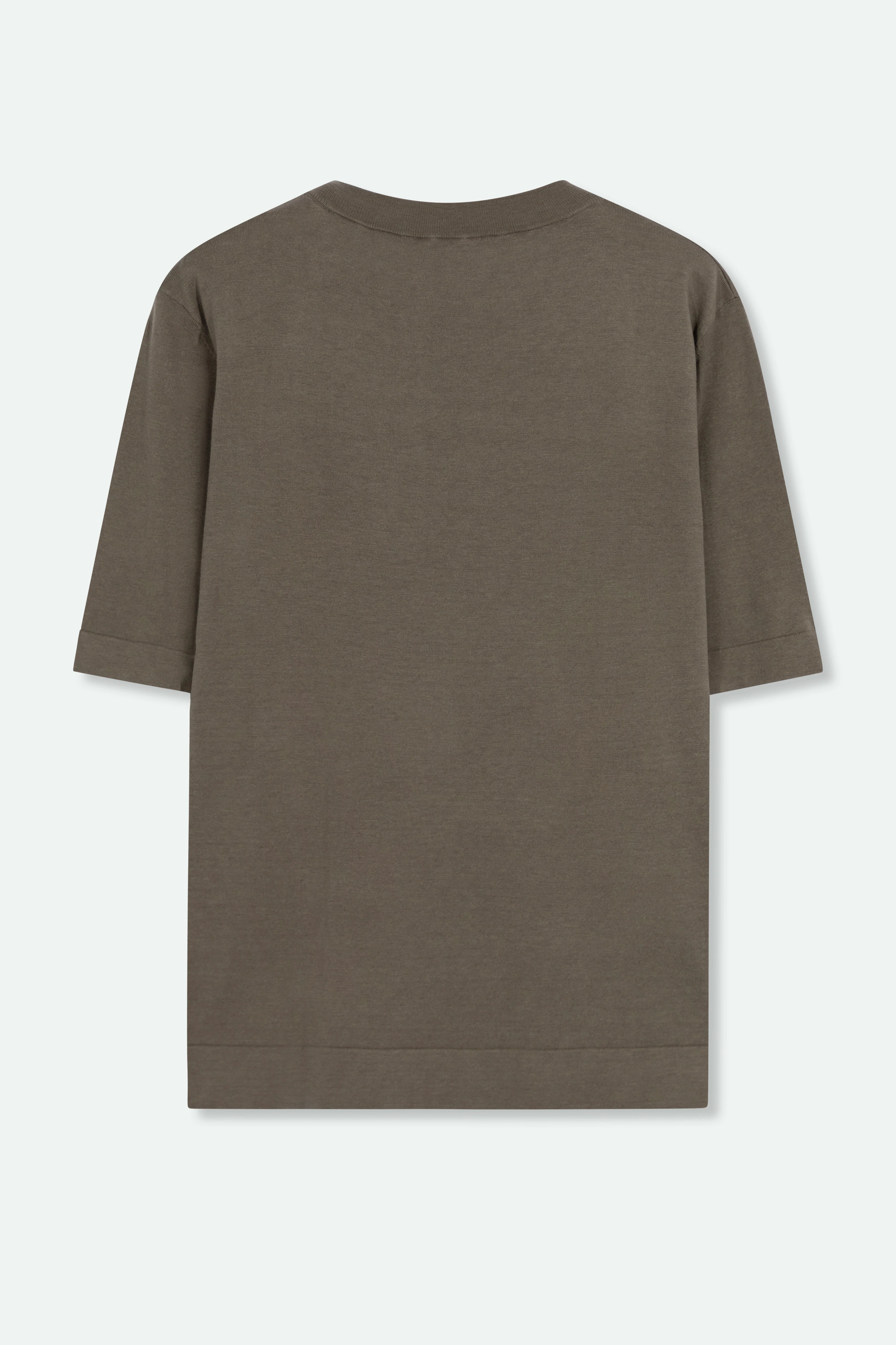 NICO TENNIS ELBOW SLEEVE CREW IN FINE GAUGE ITALIAN SILK COTTON - Image 3