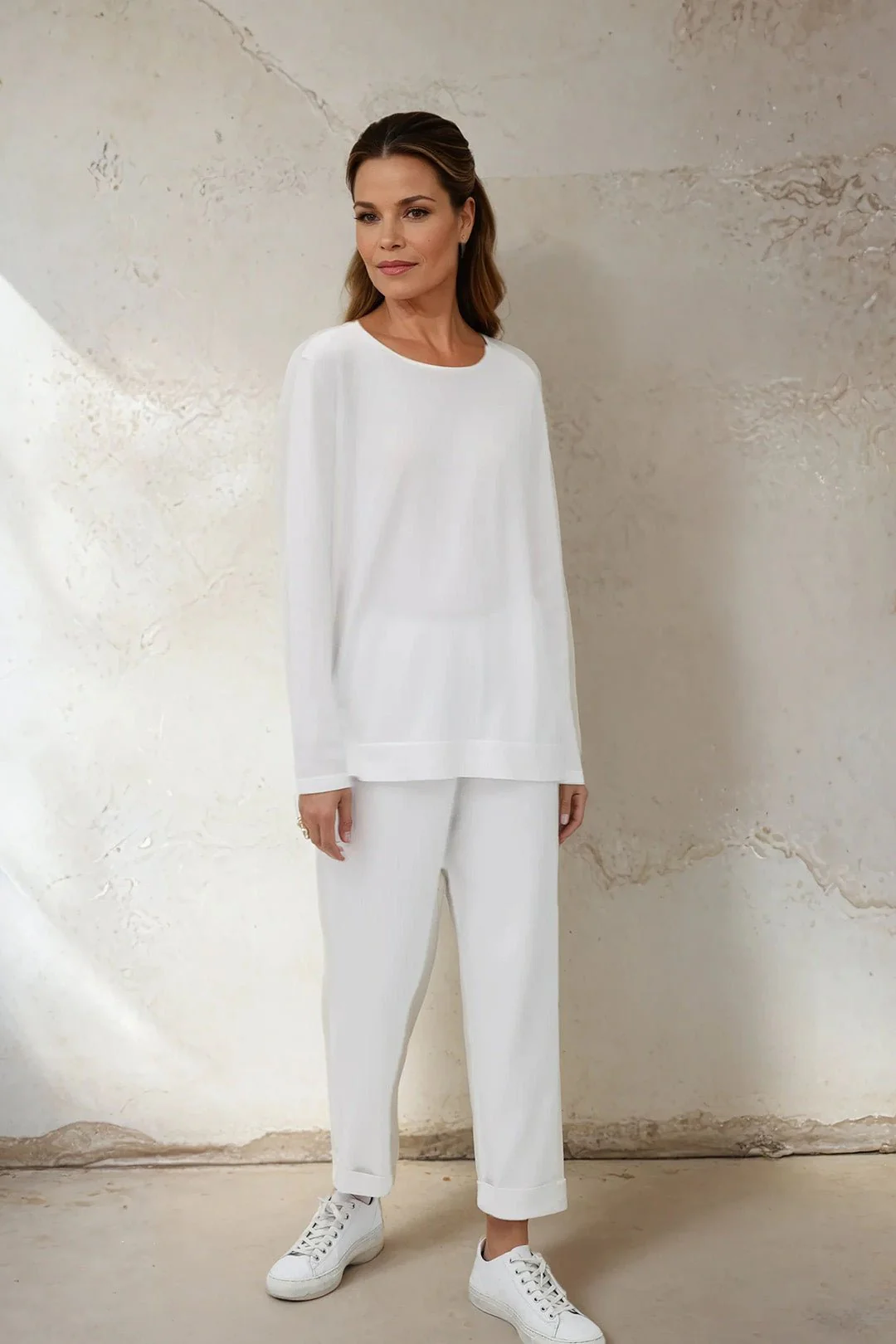 PAIGE PANT IN DOUBLE KNIT HEATHERED PIMA STRETCH