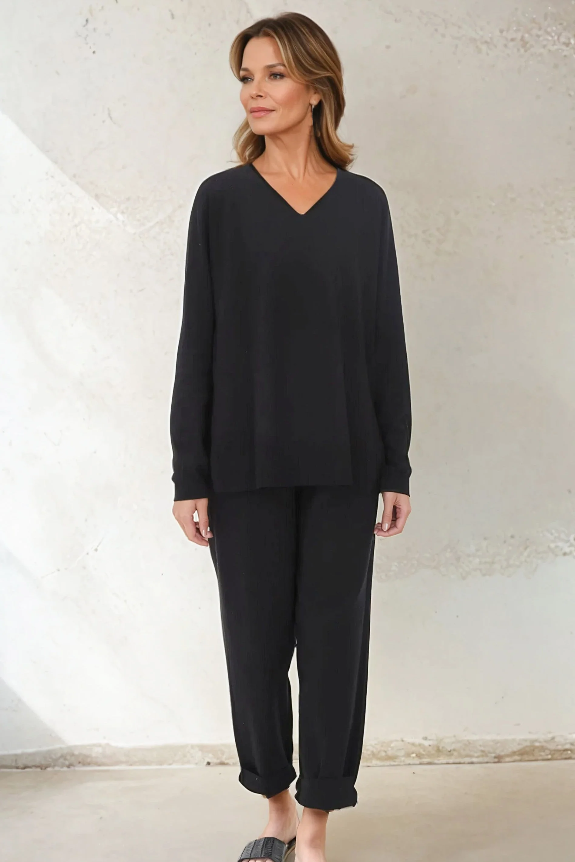 PAIGE PANT IN DOUBLE KNIT HEATHERED PIMA STRETCH - Image 8