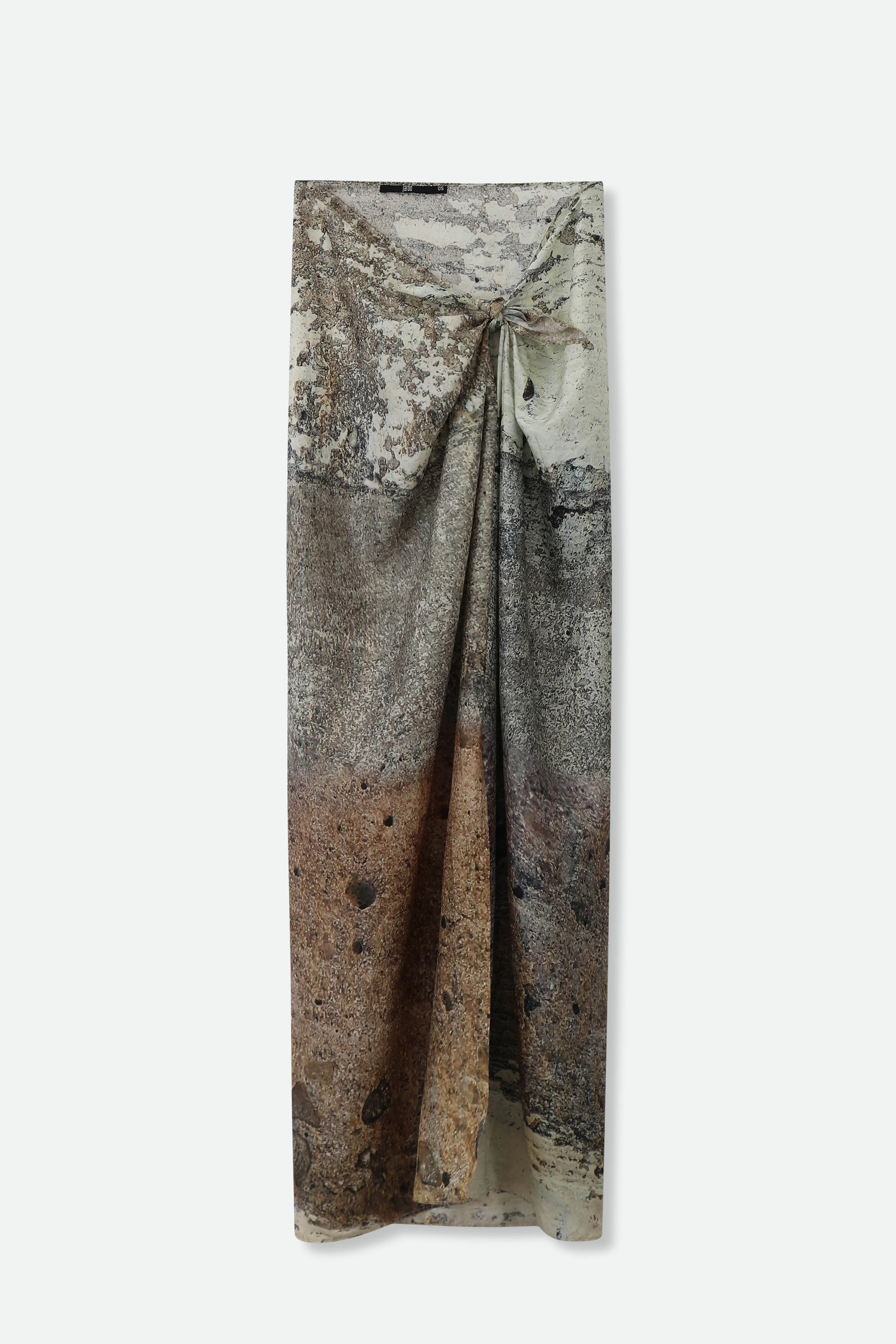PAREO SKIRT IN HAND-DYED SILK IN CEMENT - Image 3