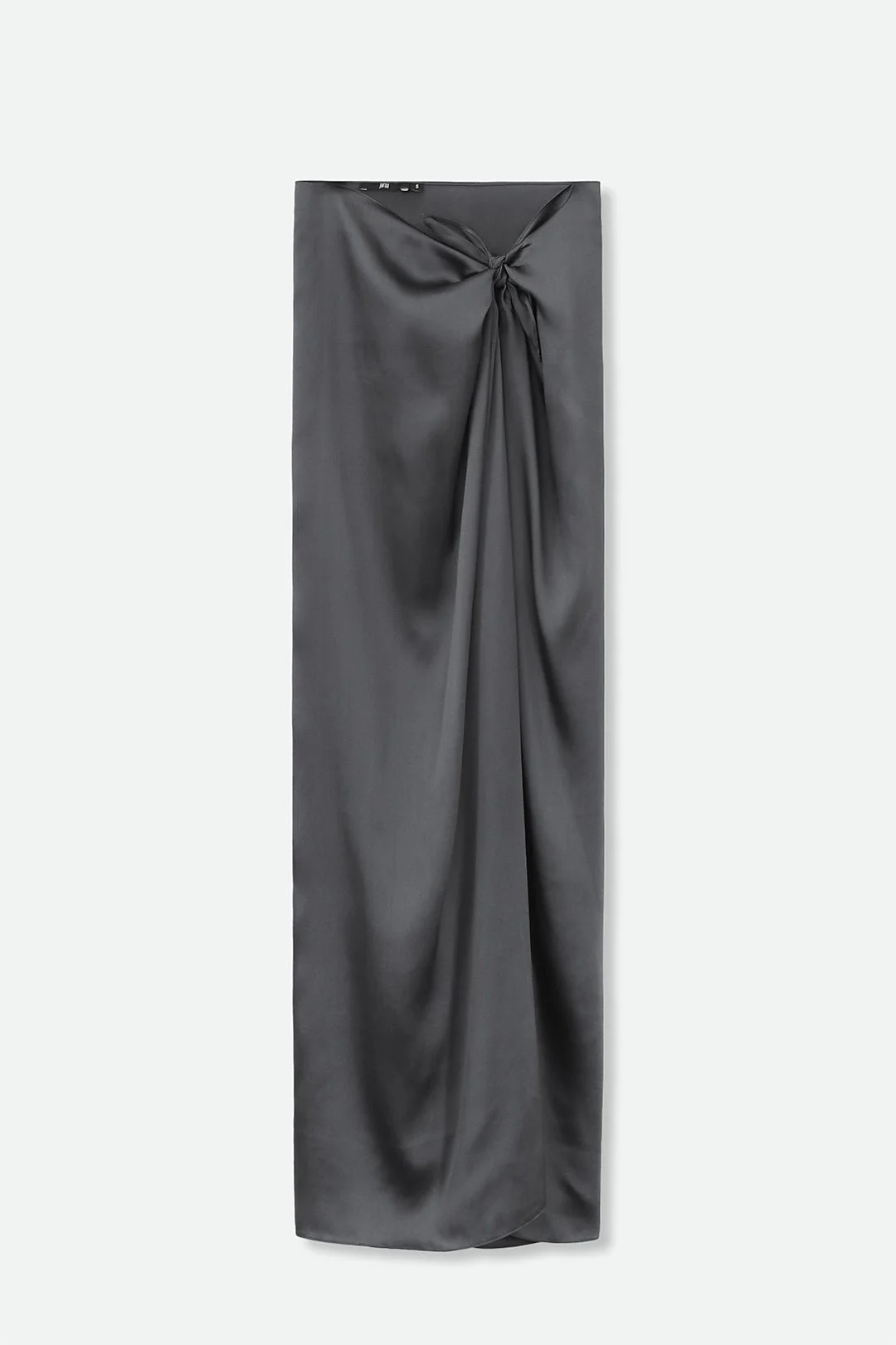 PAREO SKIRT IN CHARMEUSE SILK IN GUNMETAL - Image 2