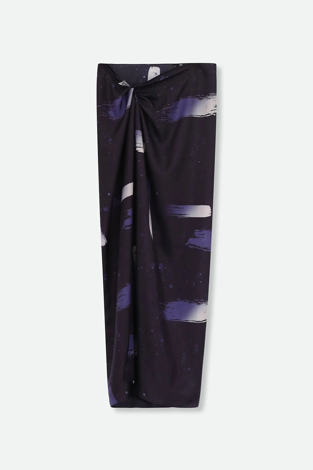PAREO SKIRT IN HAND-DYED SILK VIOLET BRUSHSTROKE - Image 2