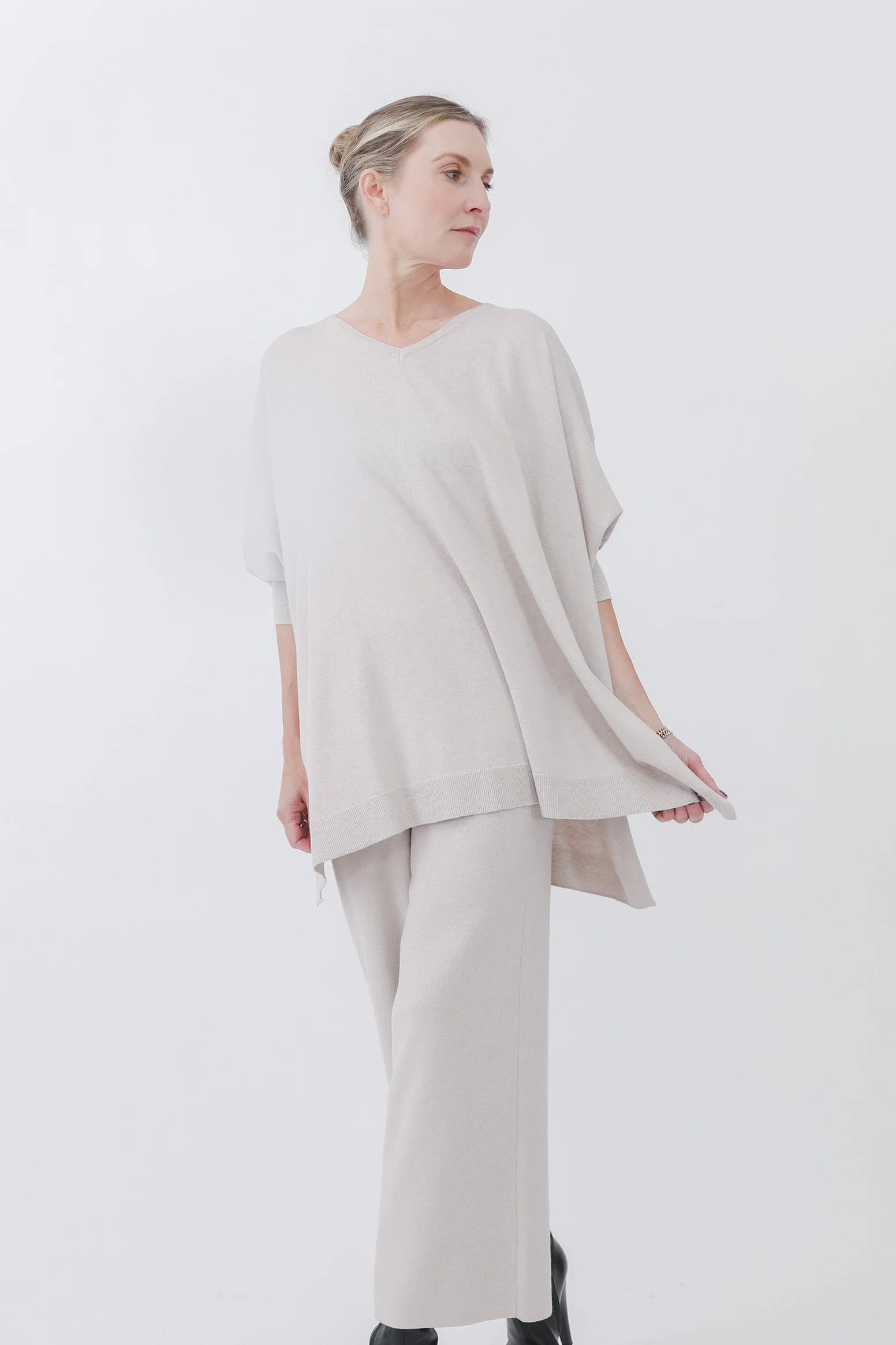 LIMITED EDITION PAYTON WIDE LEG CROP PANT IN KNIT PIMA COTTON - Image 8
