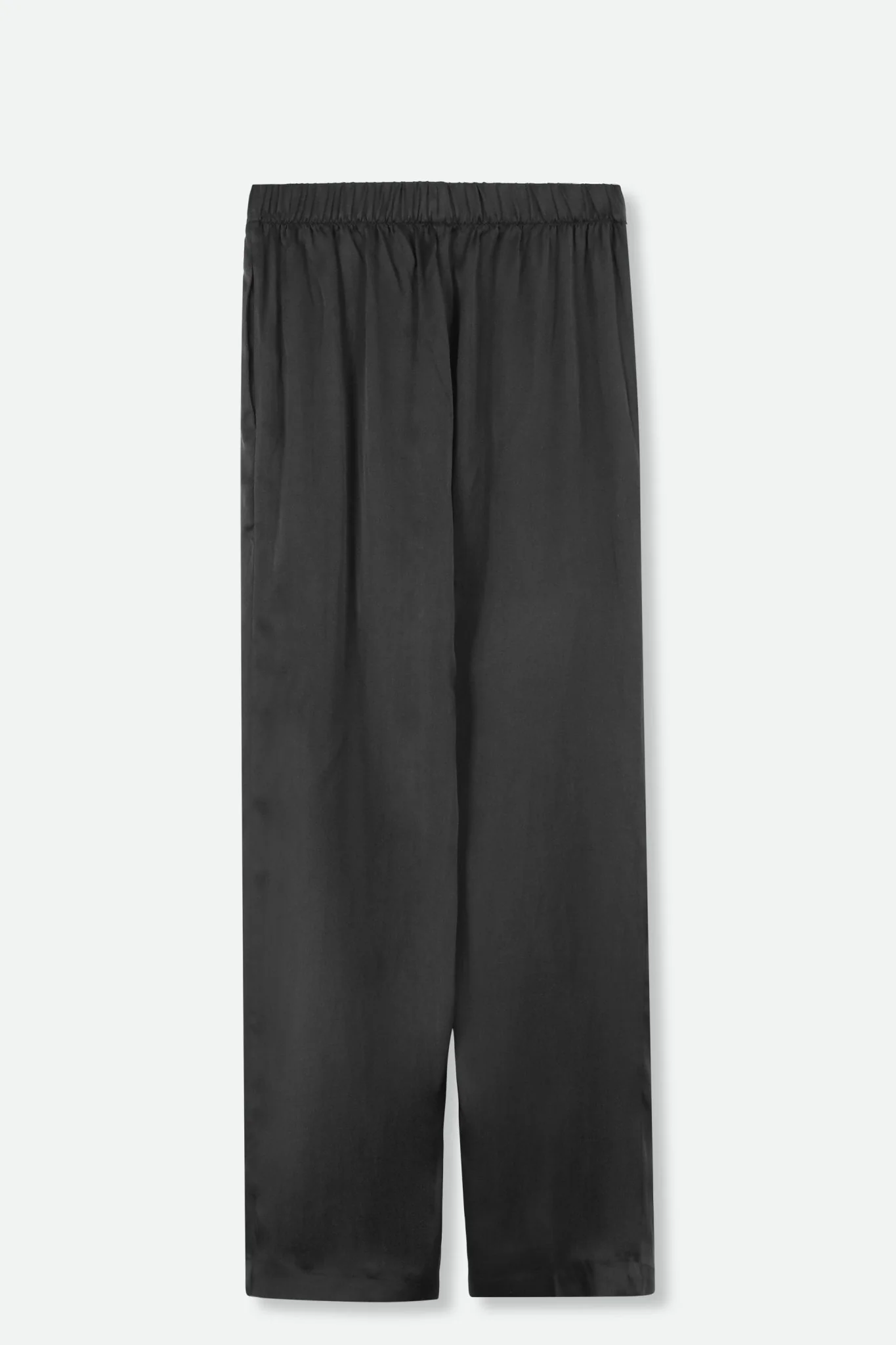 PAZ NARROW LEG PANT IN SILK CHARMEUSE IN BLACK - Image 3