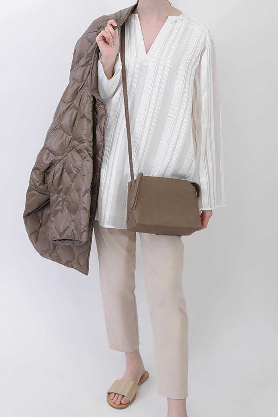 PERRYN PANT IN TECHNICAL COTTON STRETCH IN PINK BEIGE - Image 2