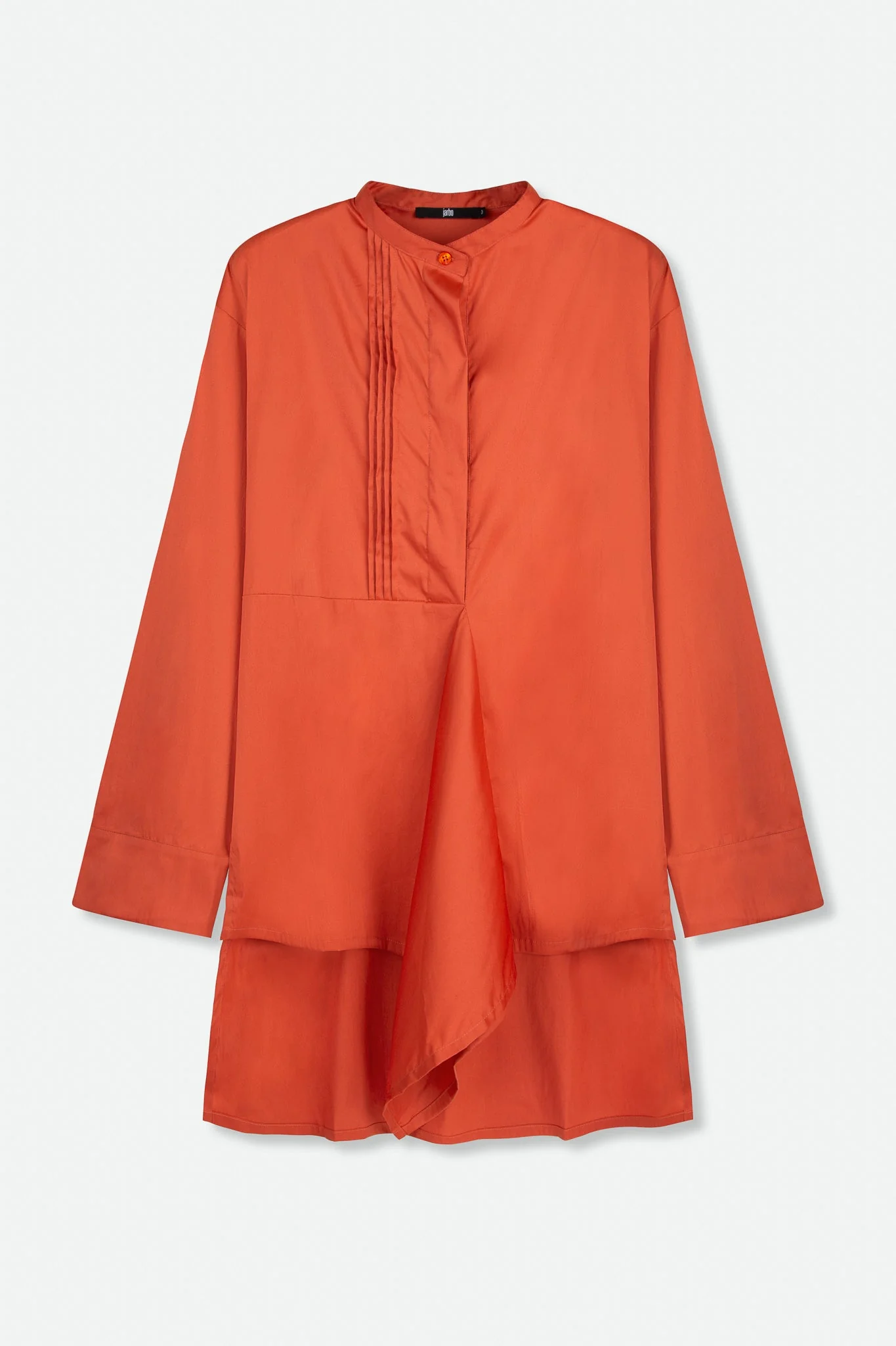 MARI PLEATED TUNIC BLOUSE IN ITALIAN COTTON STRETCH - Image 2