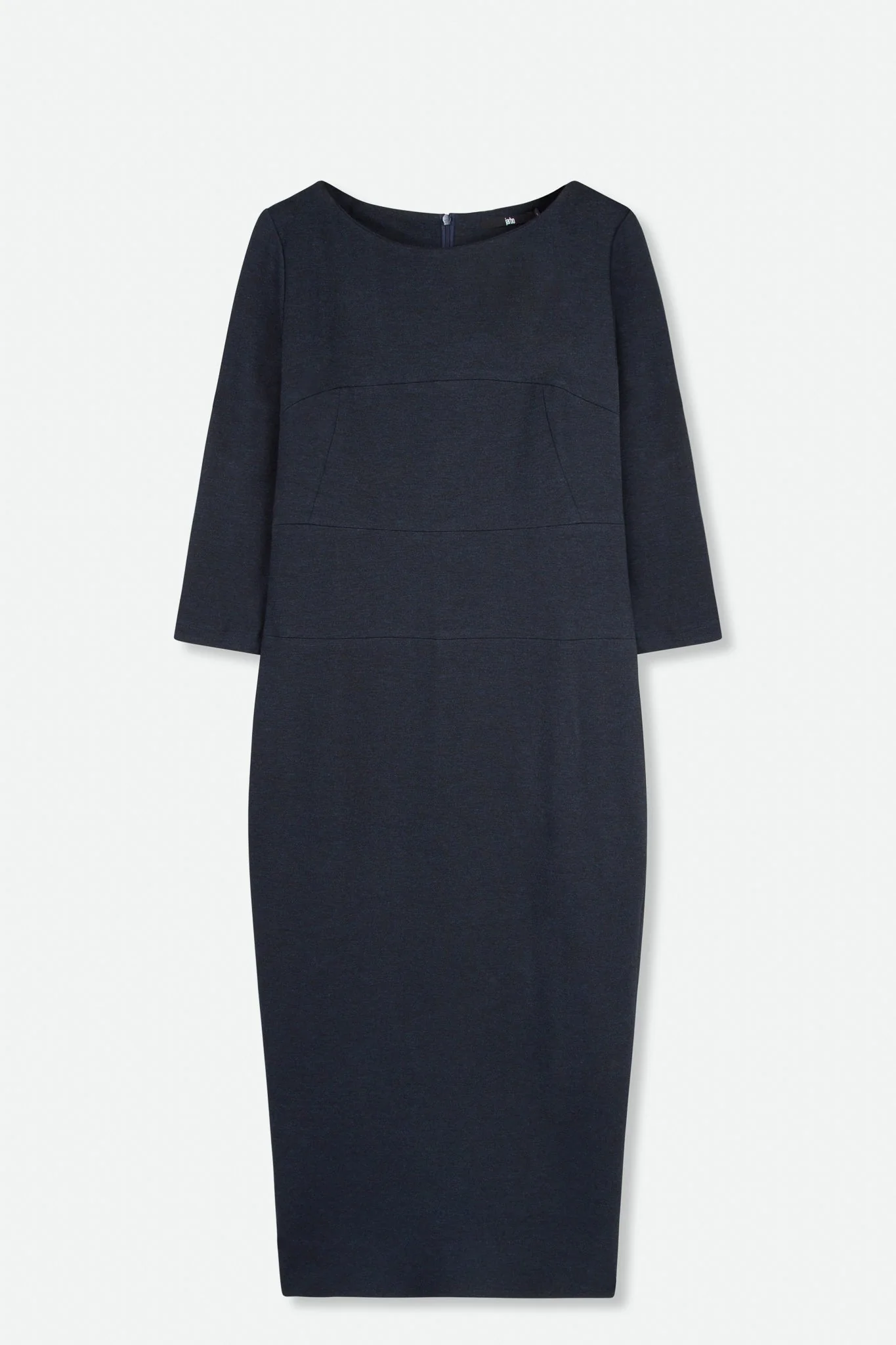 CLARE 3/4 SLEEVE WIDE NECK DRESS IN PONTE KNIT - Image 4