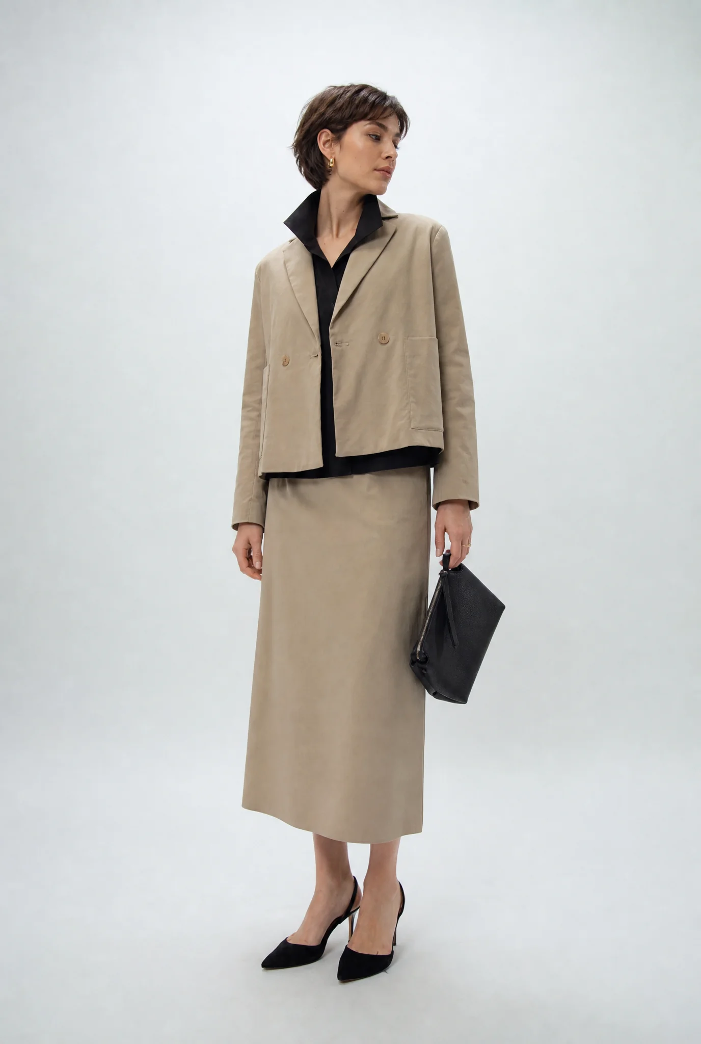 LANEY SKIRT IN ITALIAN FINE STRETCH COTTON