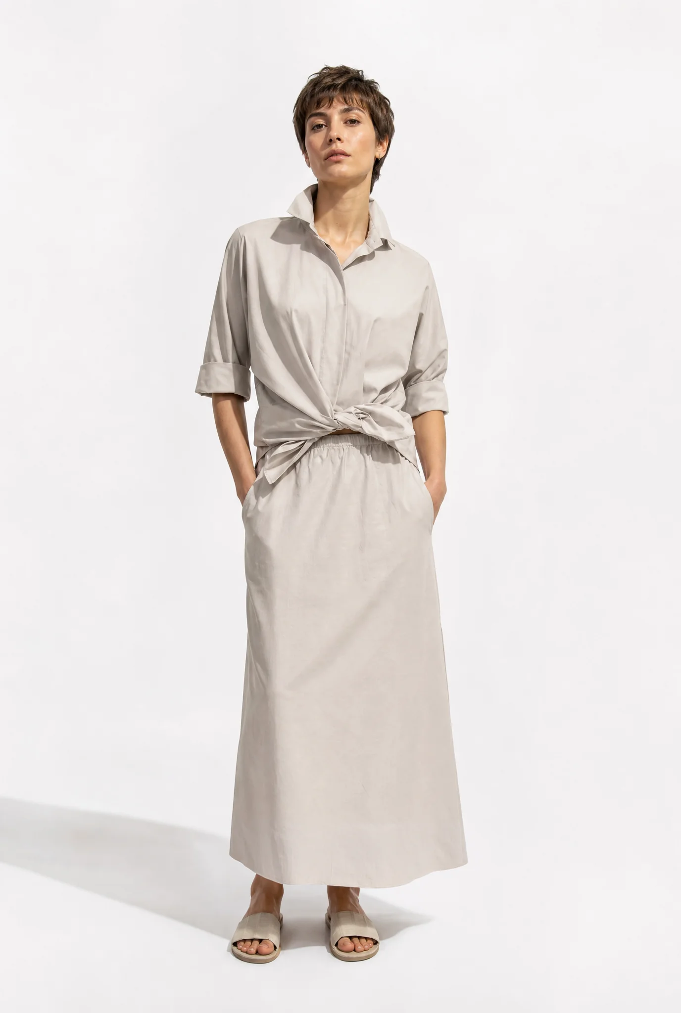 LANEY SKIRT IN ITALIAN FINE STRETCH COTTON - Image 6