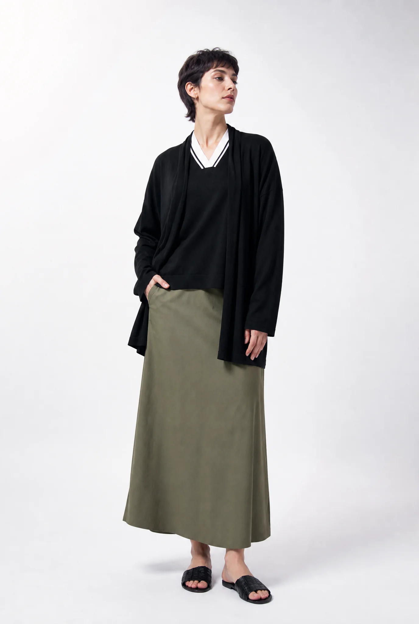 LANEY SKIRT IN ITALIAN FINE STRETCH COTTON - Image 8