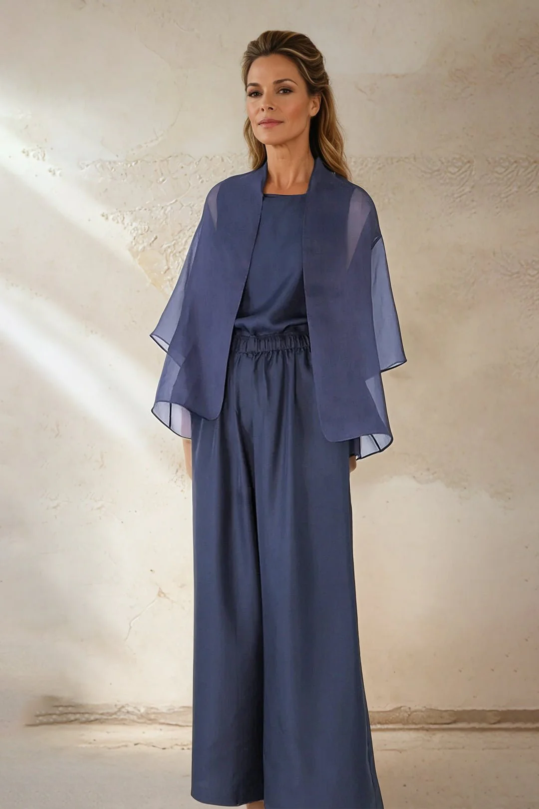 PRIYA SILK TWILL WIDE LEG PANT - Image 6