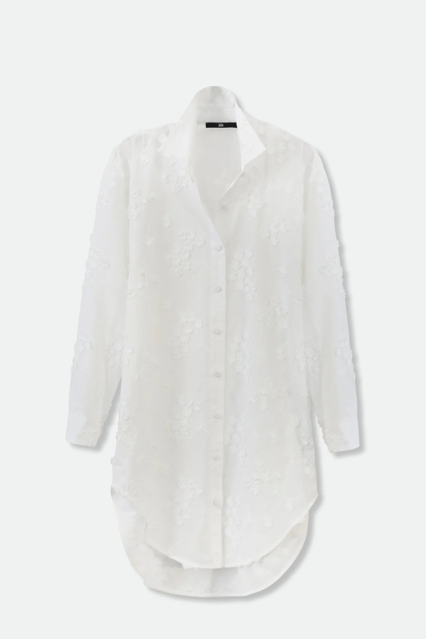 QUEEN ANNE EMBROIDERED LAYERED TUNIC SHIRT IN ITALIAN COTTON - Image 2