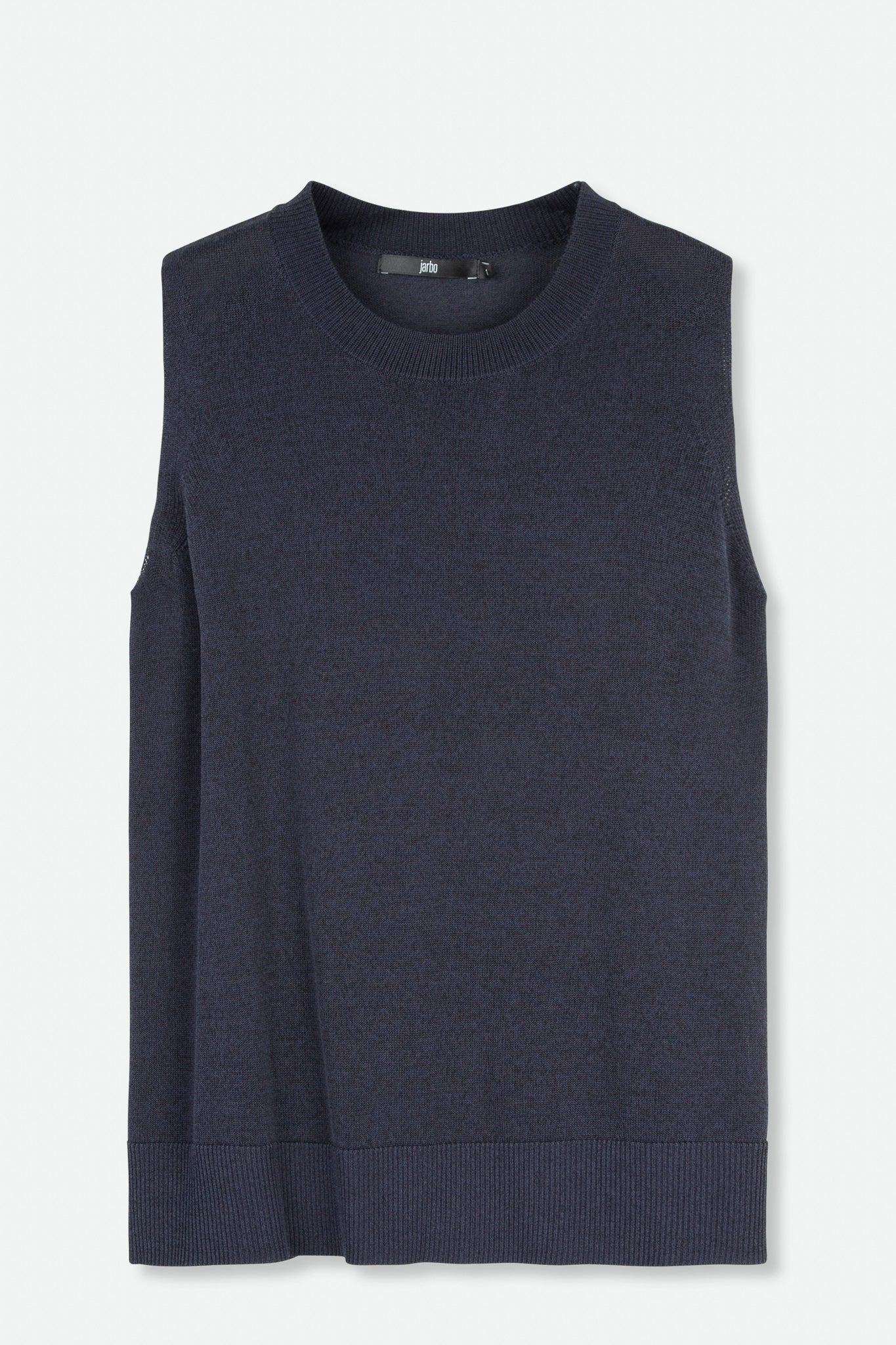 PERI SLEEVELESS CREW TOP IN COTTON BLEND