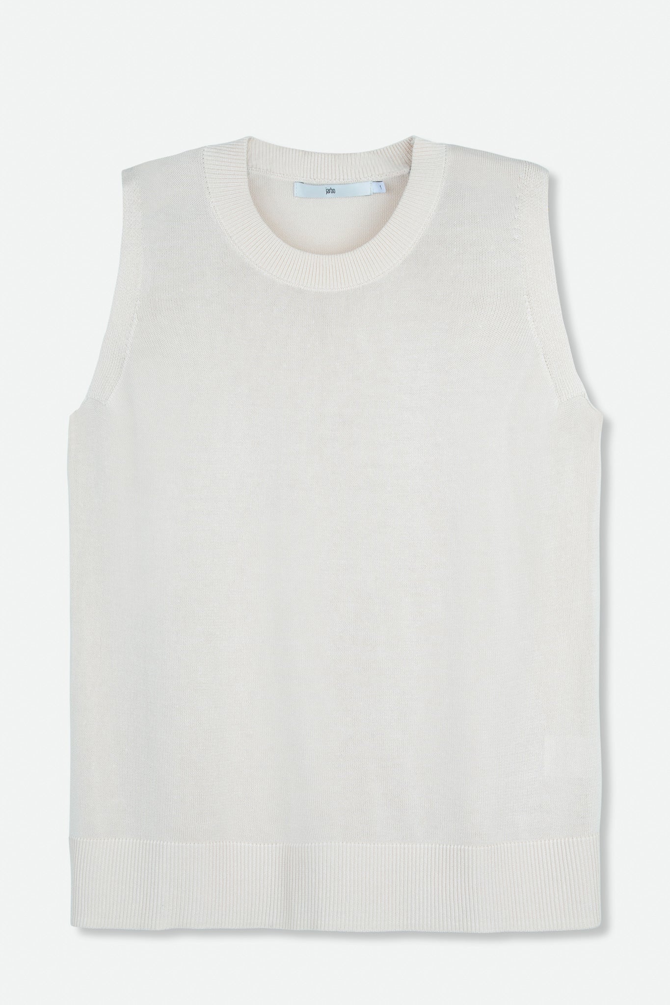 PERI SLEEVELESS CREW TOP IN COTTON BLEND - Image 3