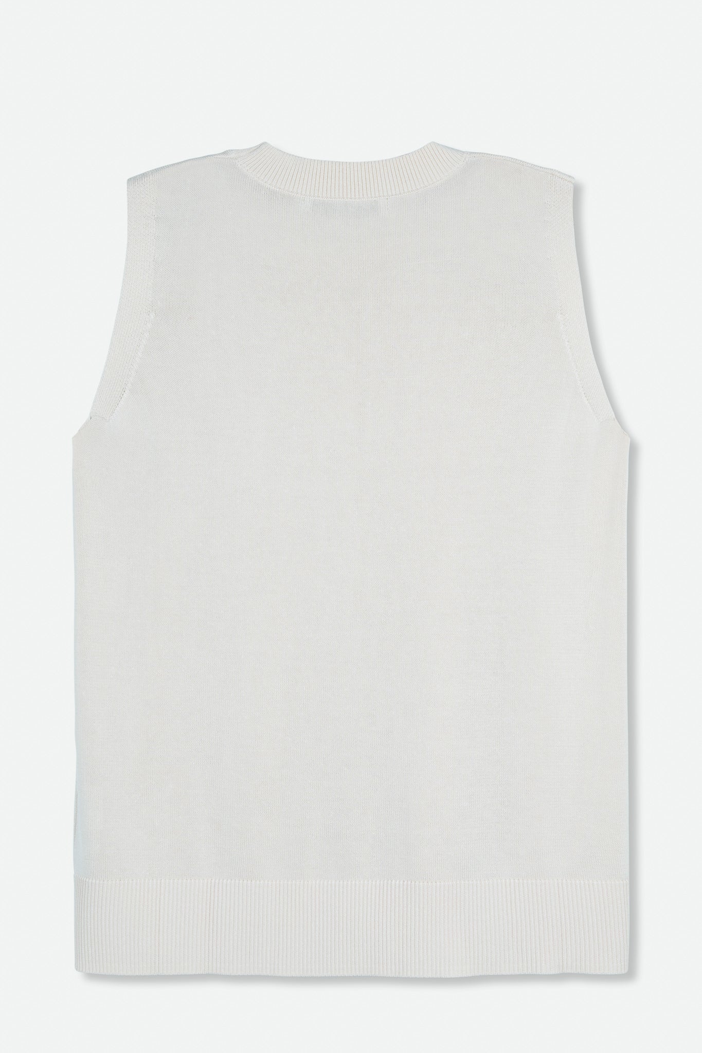 PERI SLEEVELESS CREW TOP IN COTTON BLEND - Image 4