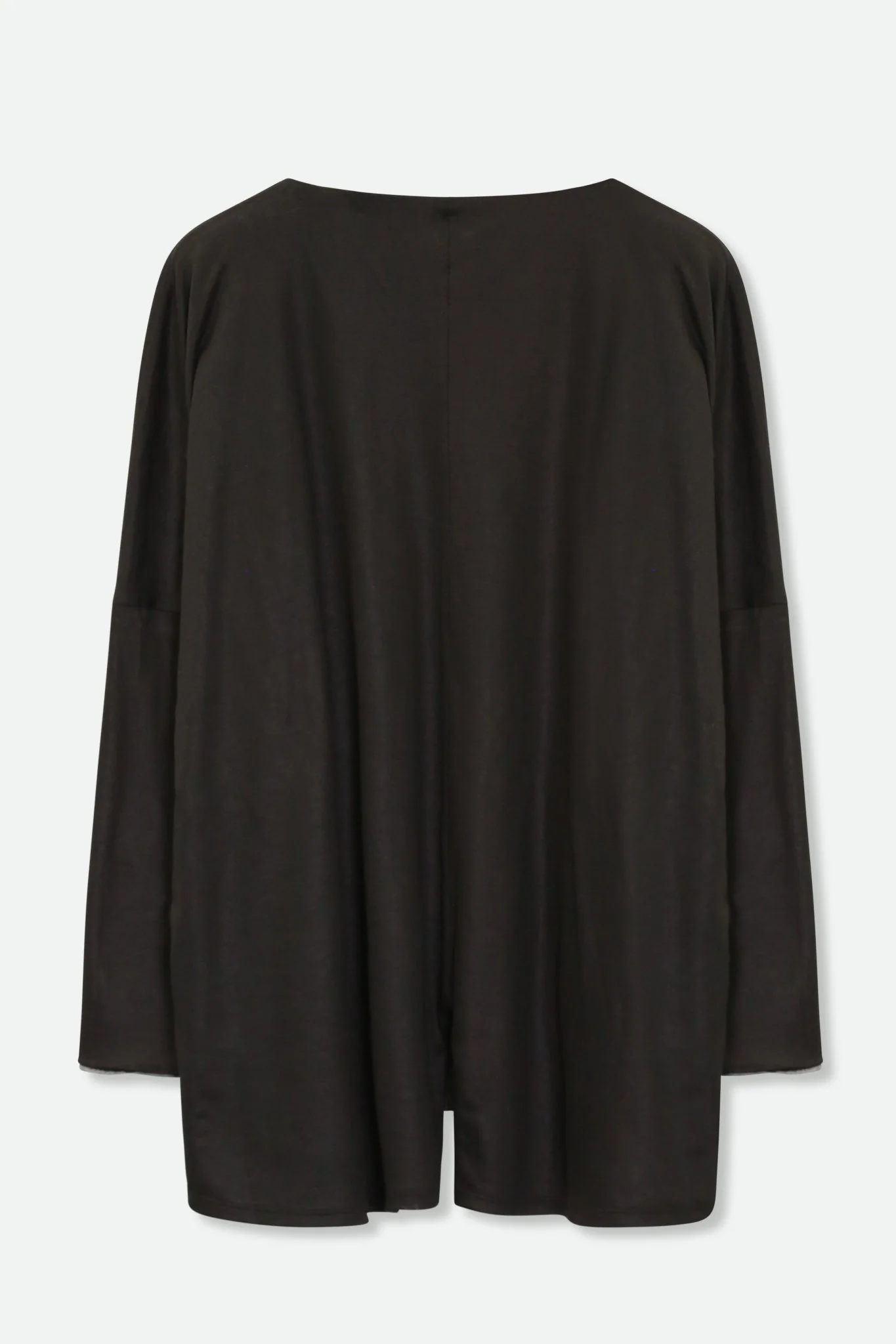 RENEE REVERSIBLE BOATNECK TOP IN ITALIAN WOOL BLEND BLACK & GREY - Image 3