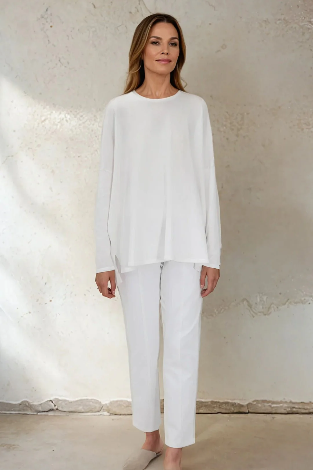 PRIMROSE CREW IN KNIT PIMA COTTON STRETCH