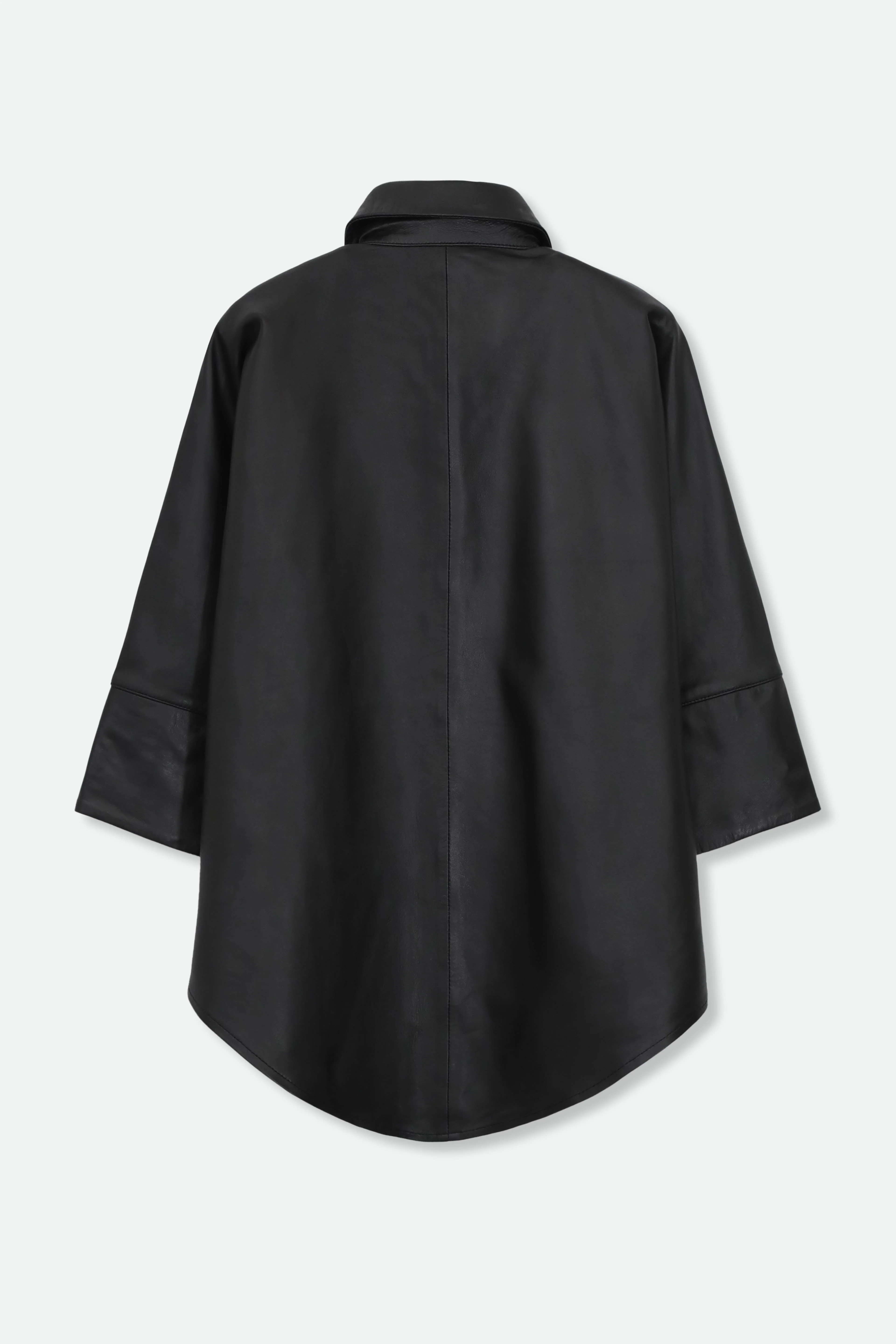 SAHANA DOLMAN LEATHER JACKET IN BLACK - Image 3