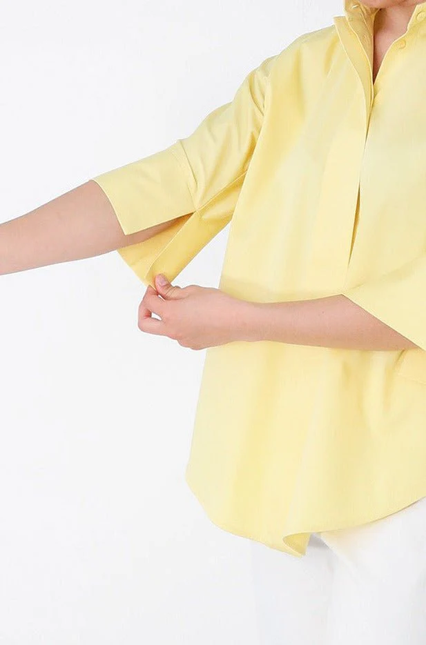 SAHANA DOLMAN SHIRT IN COTTON POPLIN IN YELLOW - Image 3