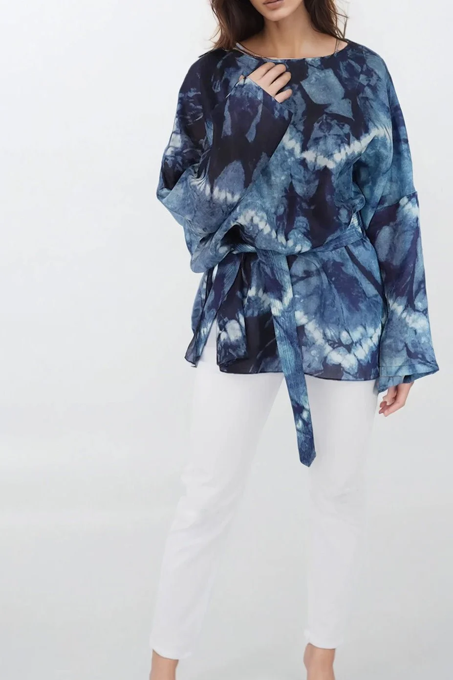 SAMIRA ONE-SIZE TUNIC IN  LIGHTWEIGHT PRINTED SILK VOILE FLORENCE - Image 2