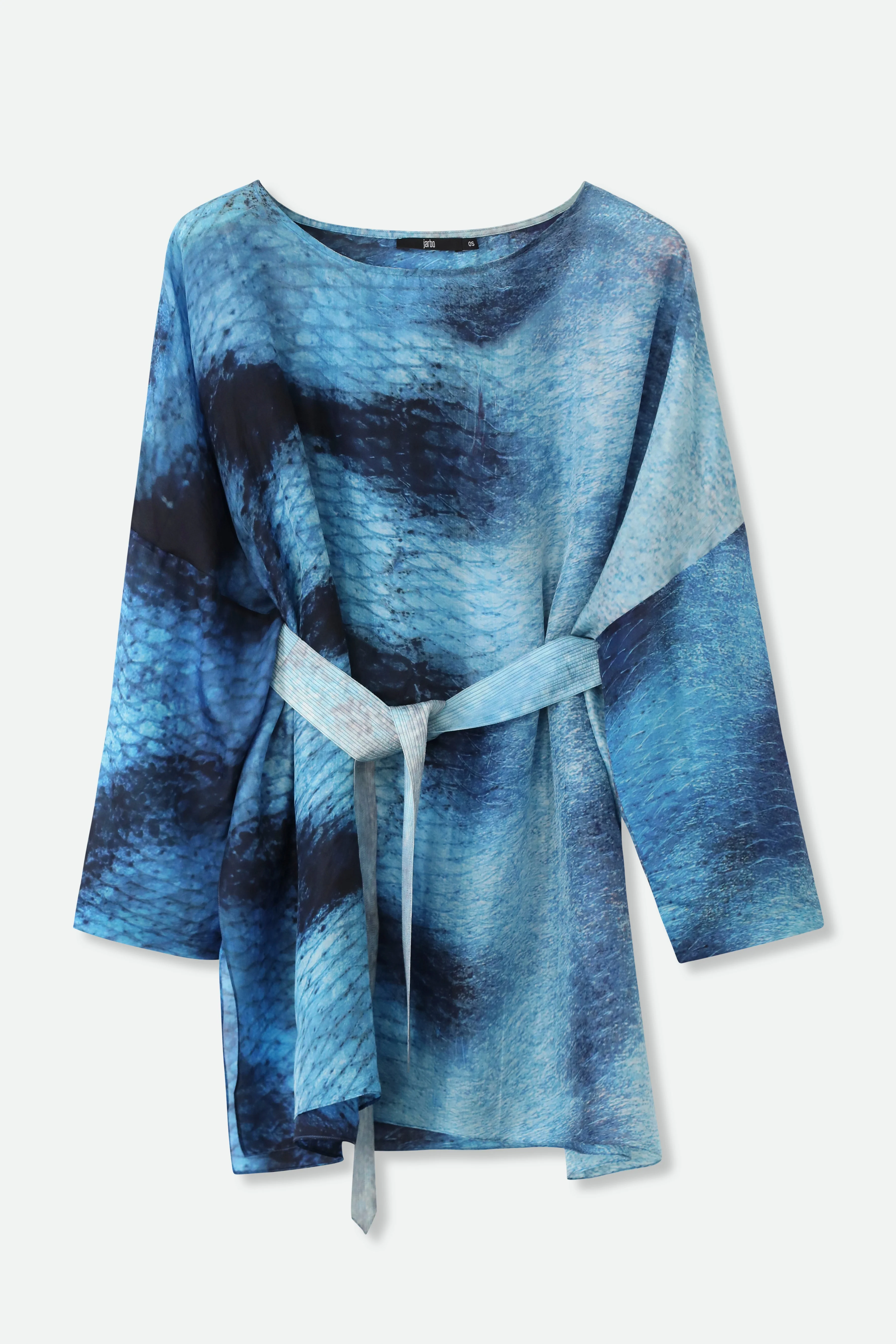 SAMIRA ONE-SIZE TUNIC IN LIGHTWEIGHT PRINTED SILK VOILE SEASIDE - Image 4