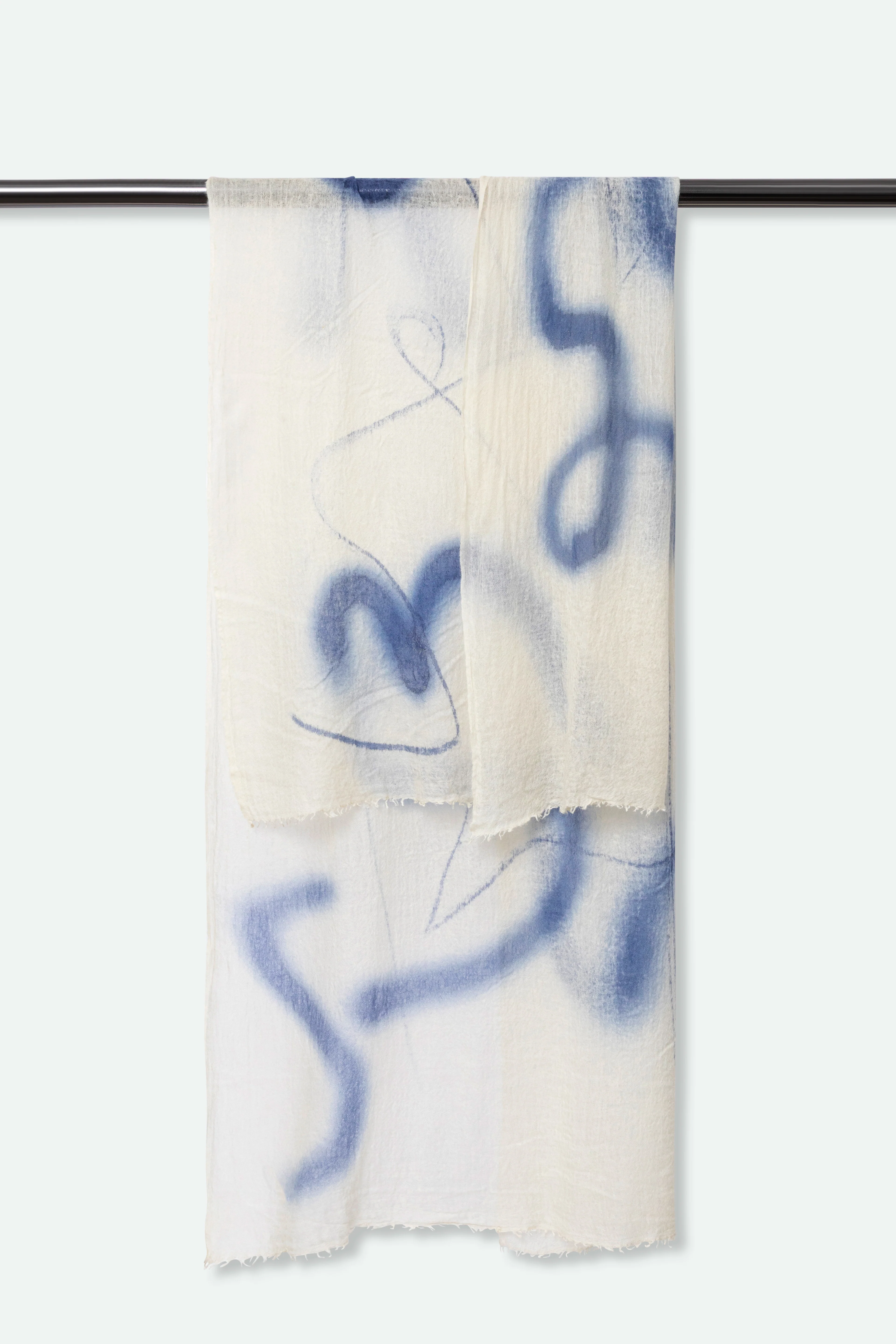 SCARABOCCHIO BLU SCARF IN HAND DYED CASHMERE - Image 2