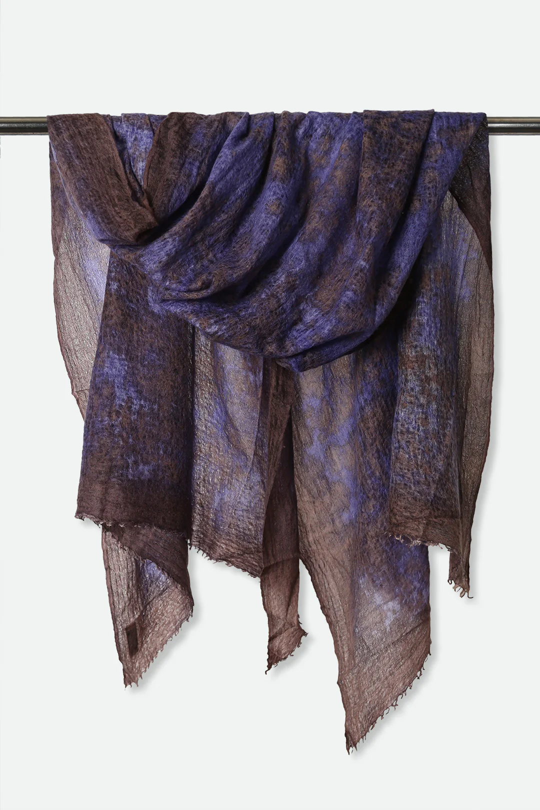 BLUE LEOPARD SCARF IN HAND DYED CASHMERE - Image 2
