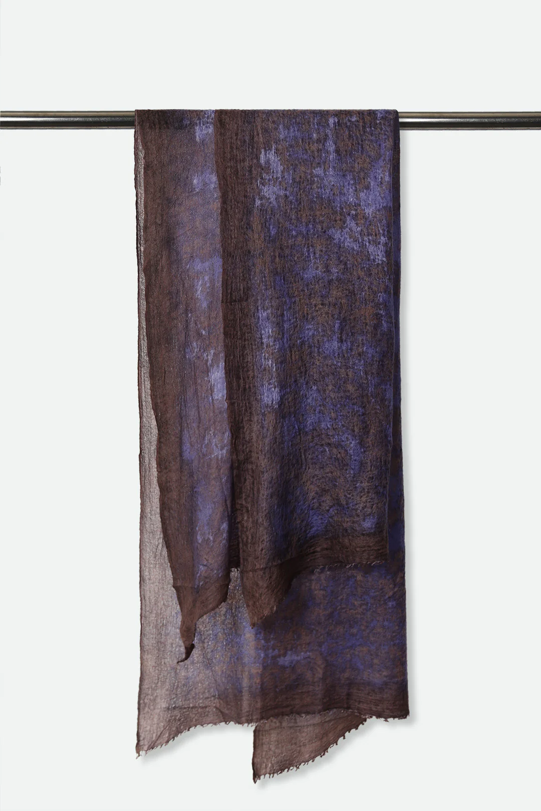 BLUE LEOPARD SCARF IN HAND DYED CASHMERE - Image 3